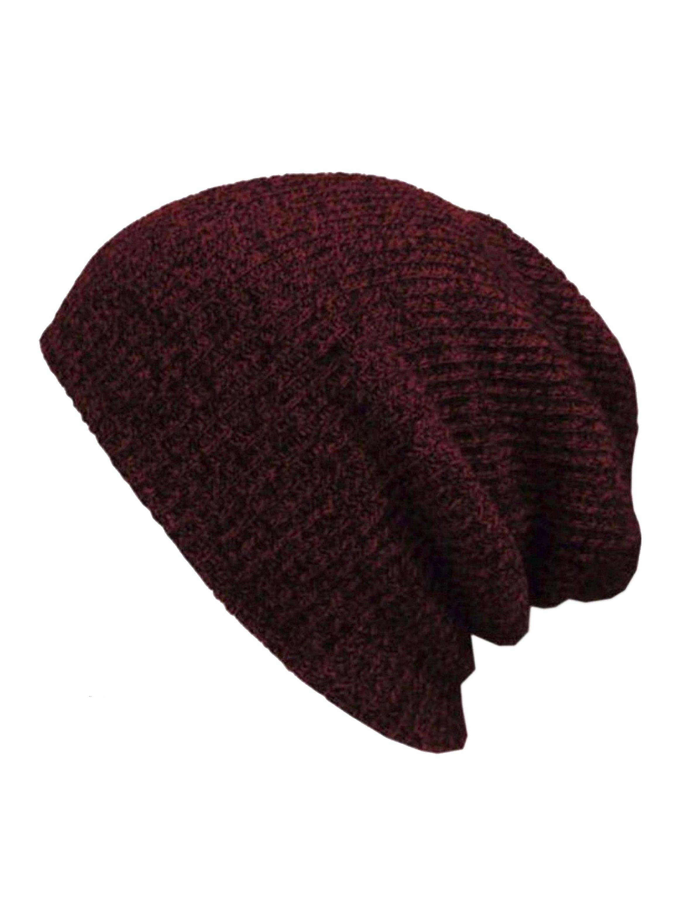 Gorro Invierno Lana Tejido Burdeos Unisex-0