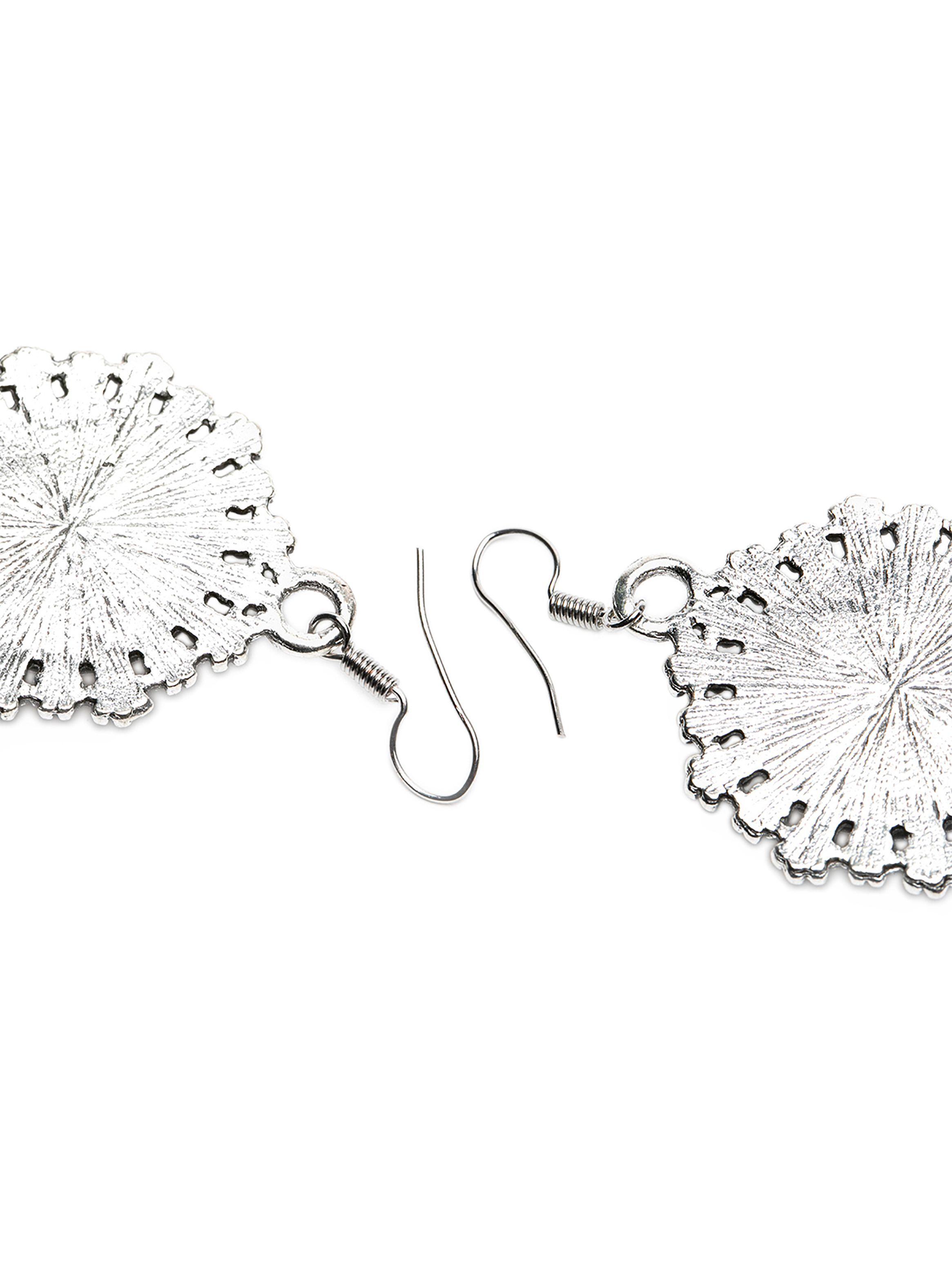 Aretes Mandala Rojo Acero Inoxidable Mujer-1