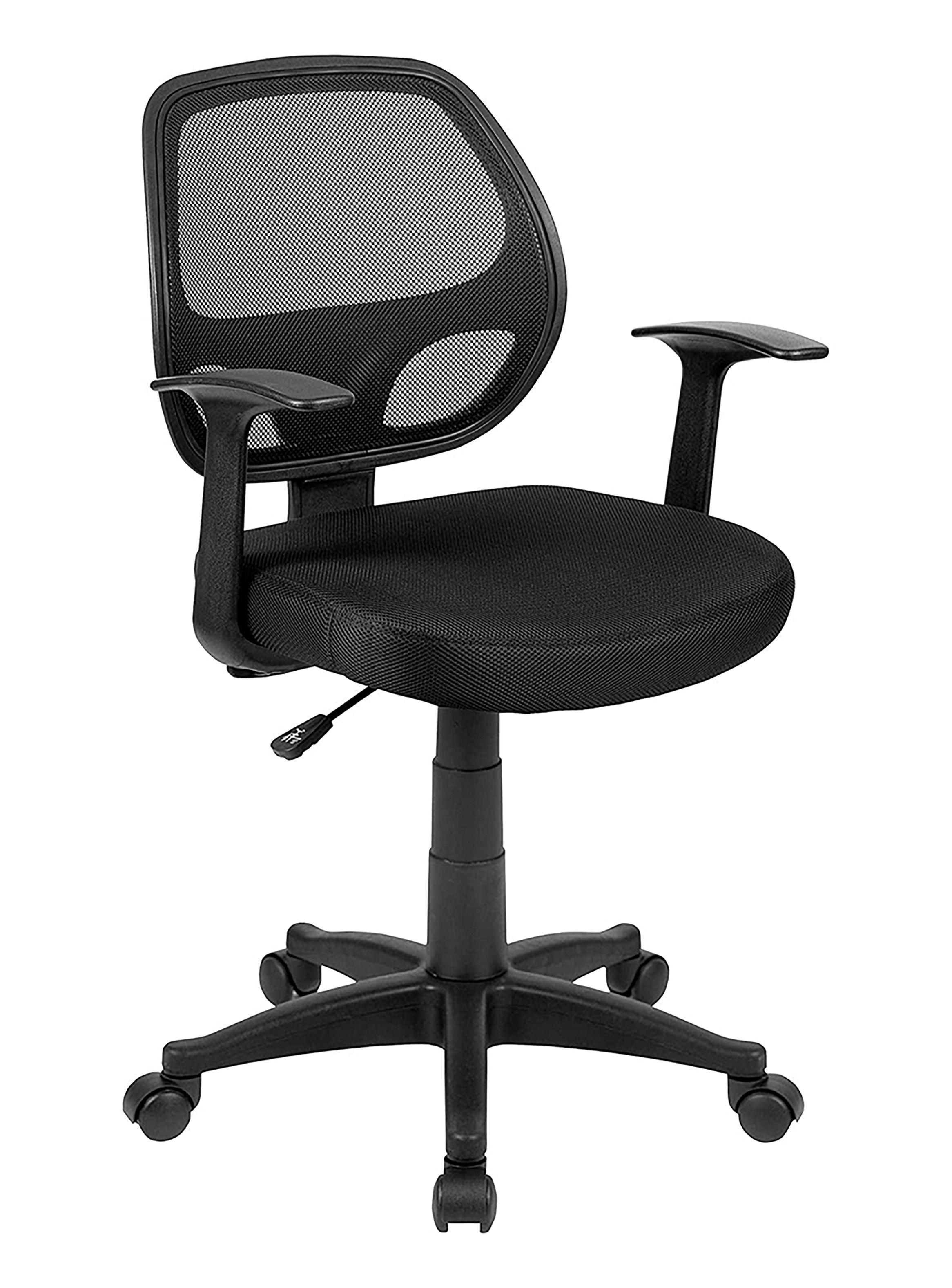 Silla Genova Mecanismo Fijo Base Nylon Negro-0