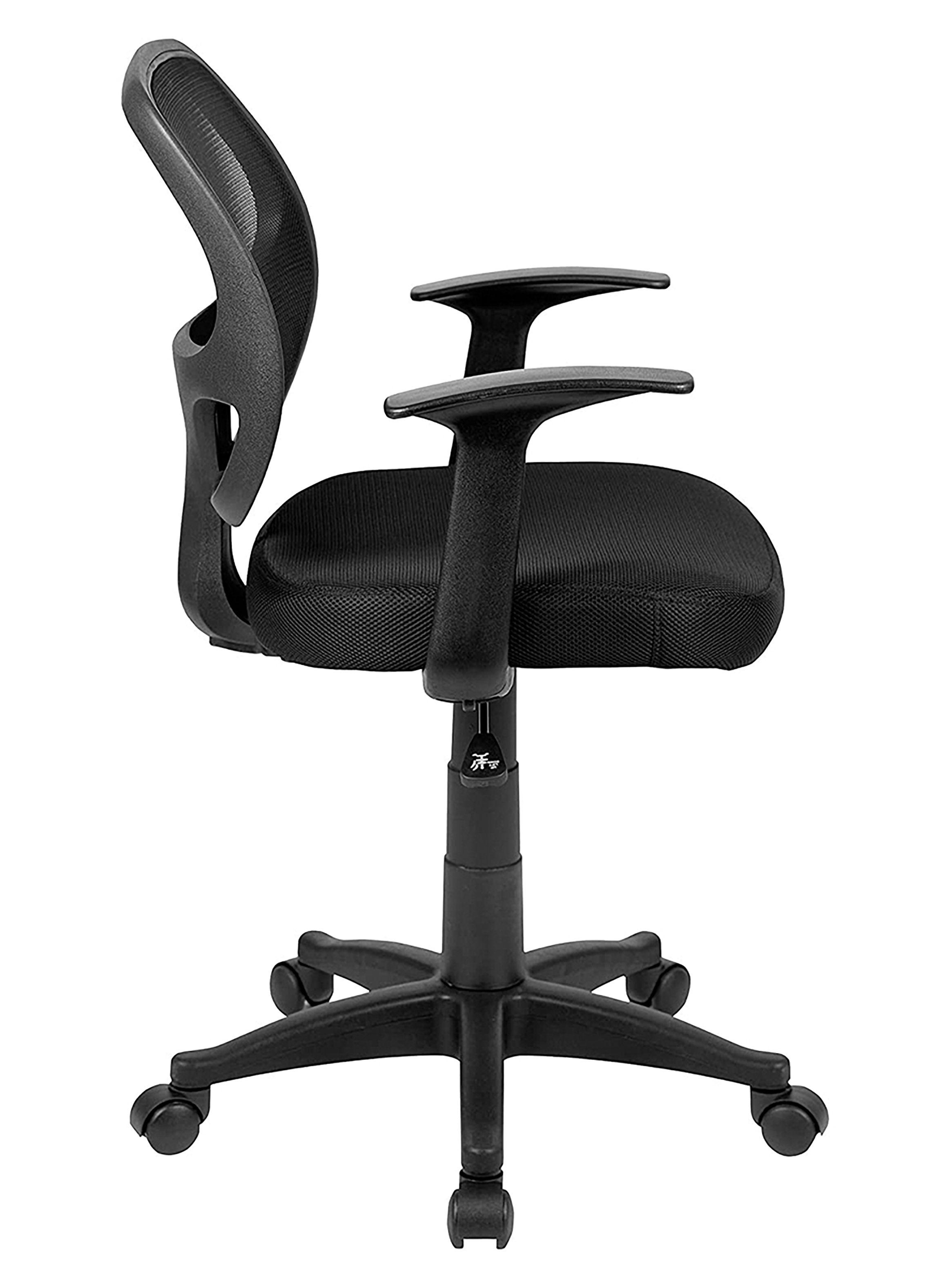Silla Genova Mecanismo Fijo Base Nylon Negro-1