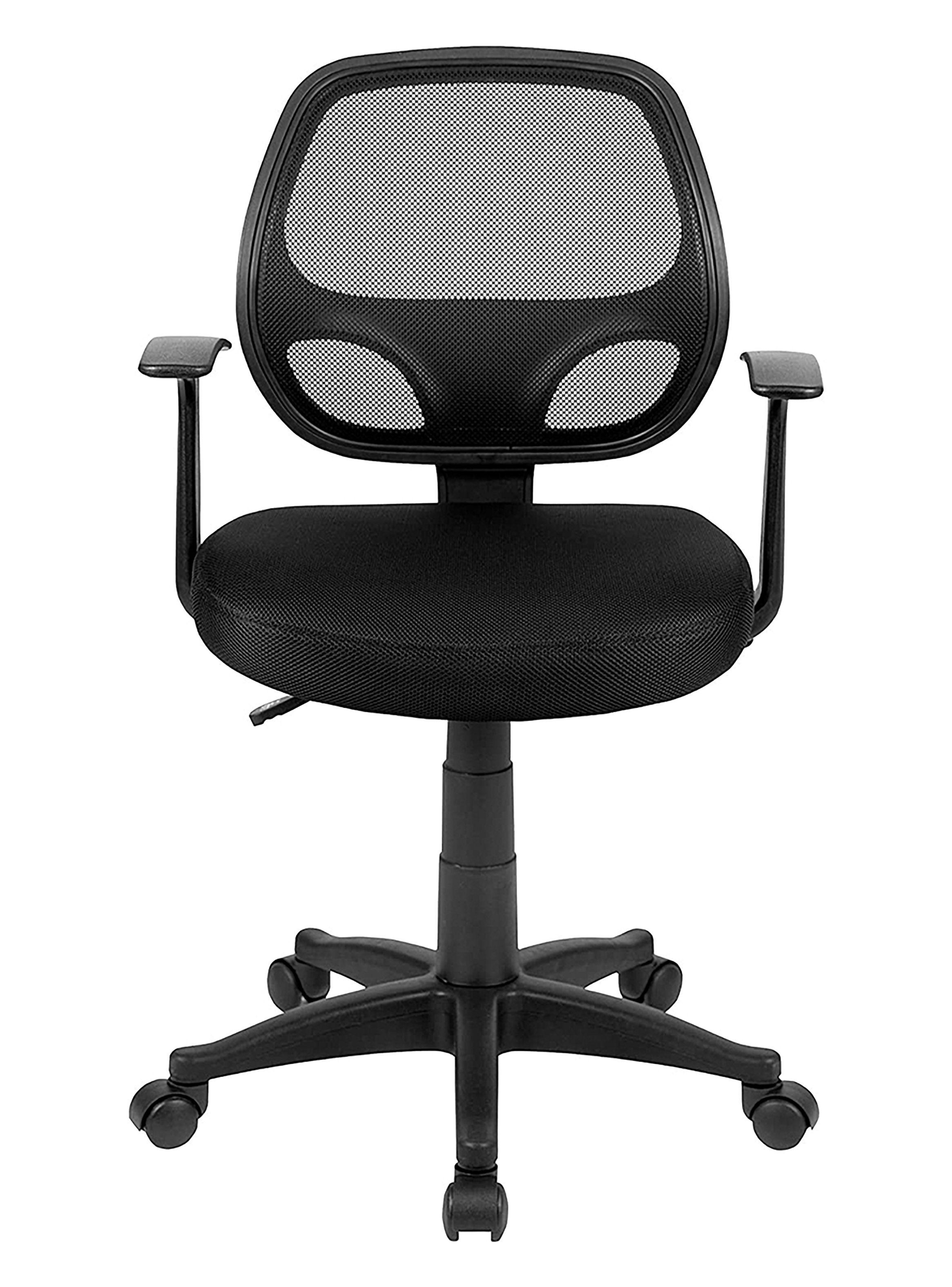 Silla Genova Mecanismo Fijo Base Nylon Negro-5