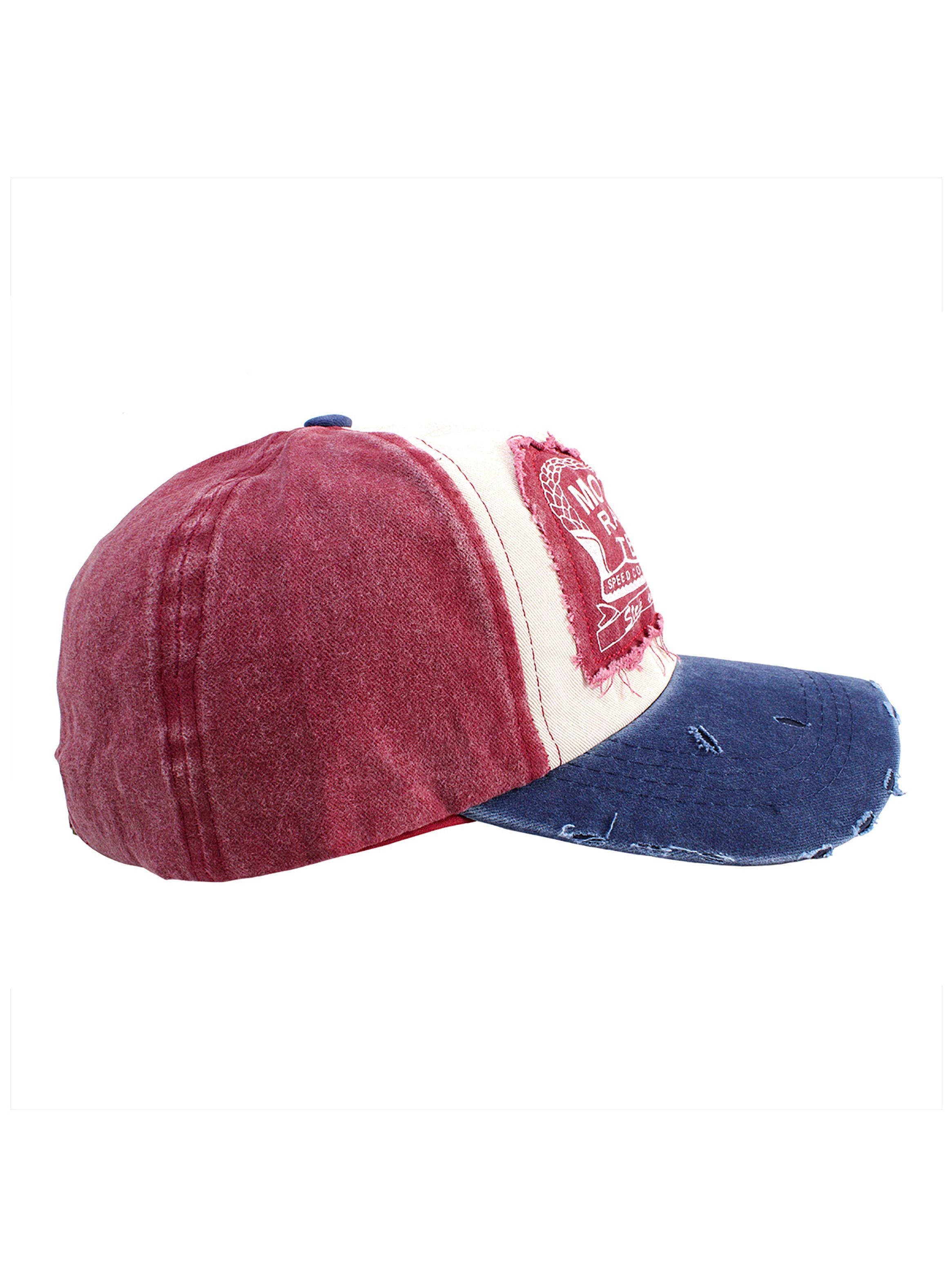 Jockey de Algodón Motors Racing Prelavado Rojo Visera Azul-5