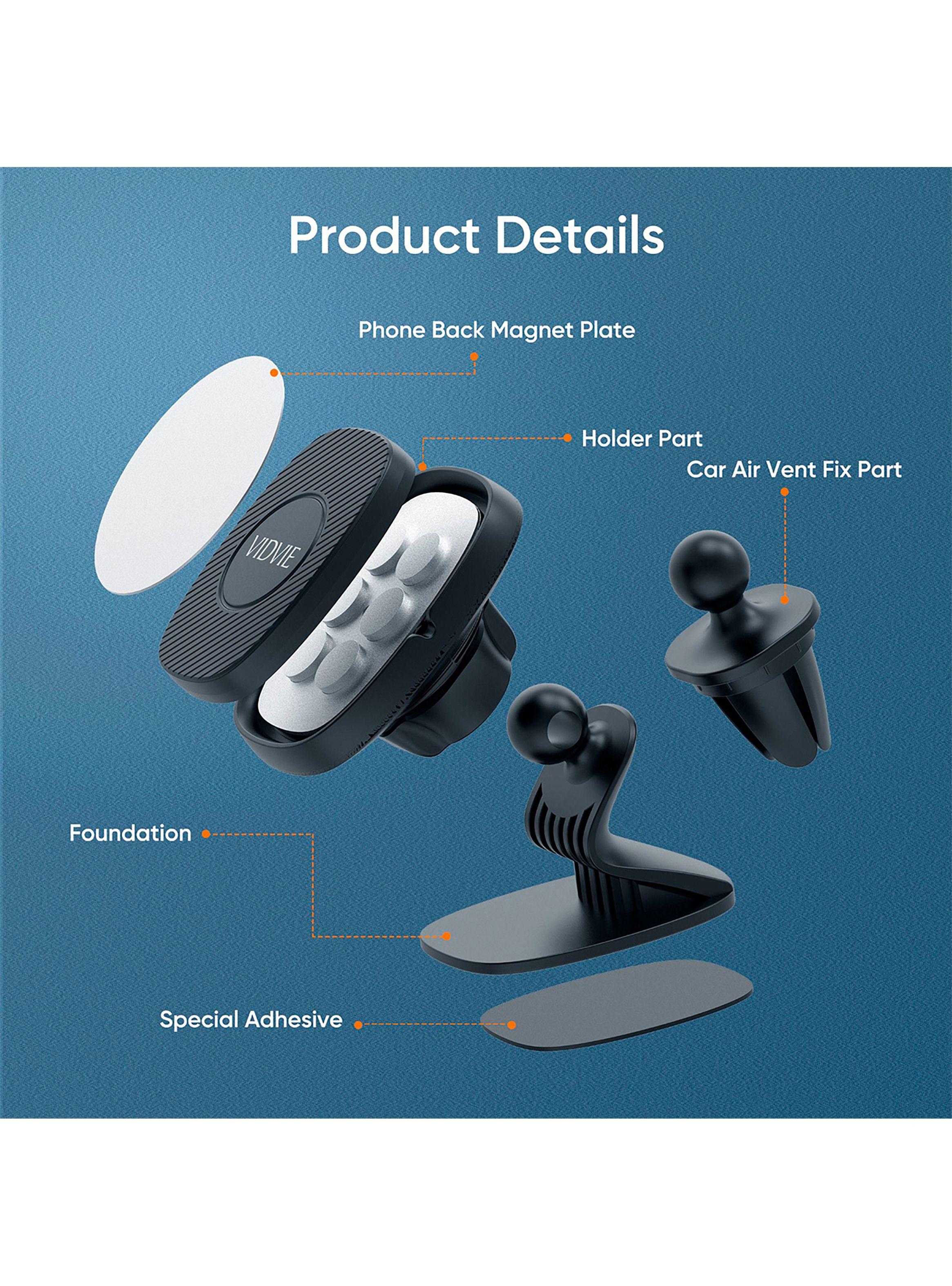 Soporte Magnético Porta Celular 2 en 1 Auto Escritorio-4