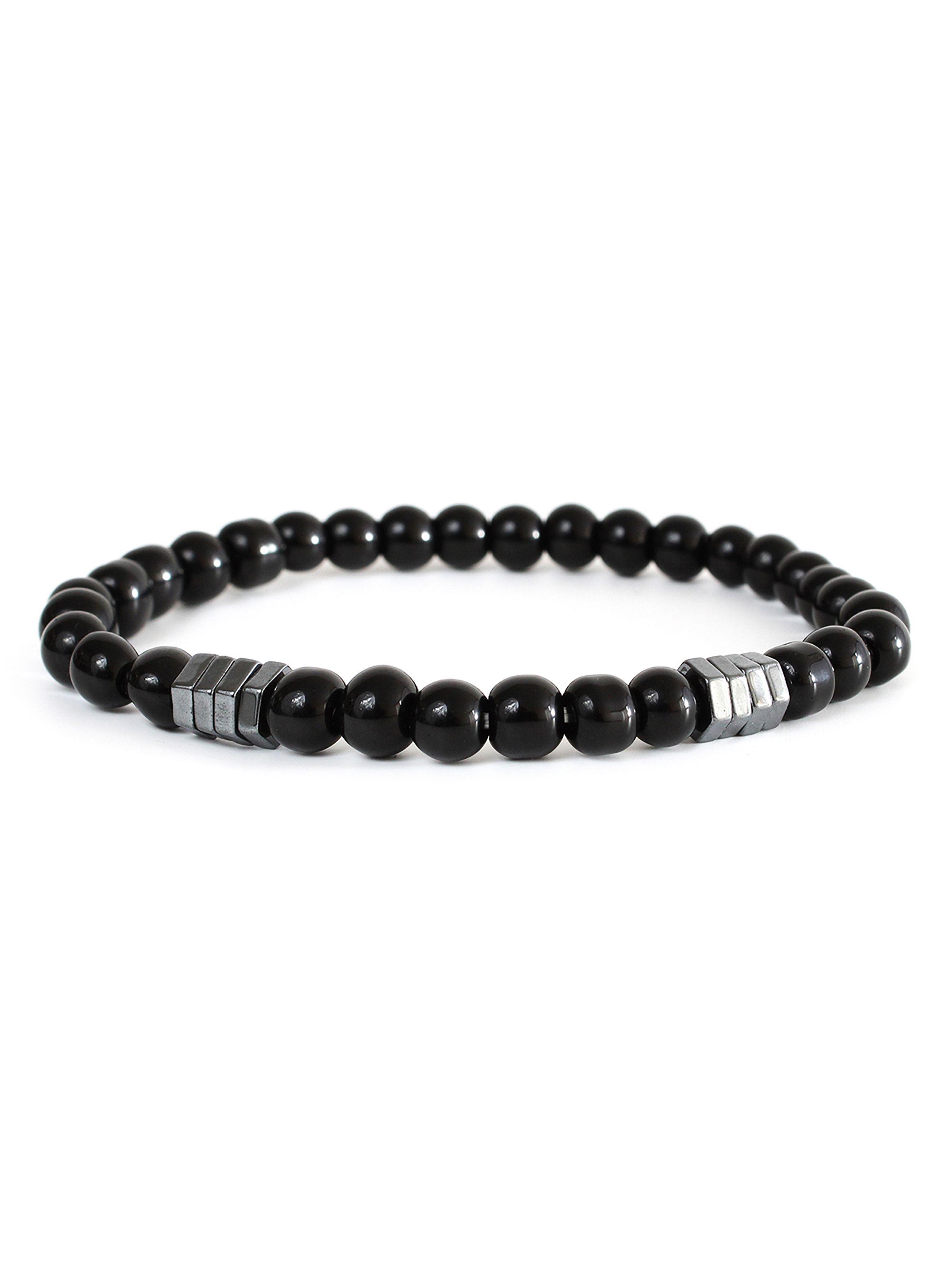 Pulsera En Piedra Onix Brillante Elegante-0