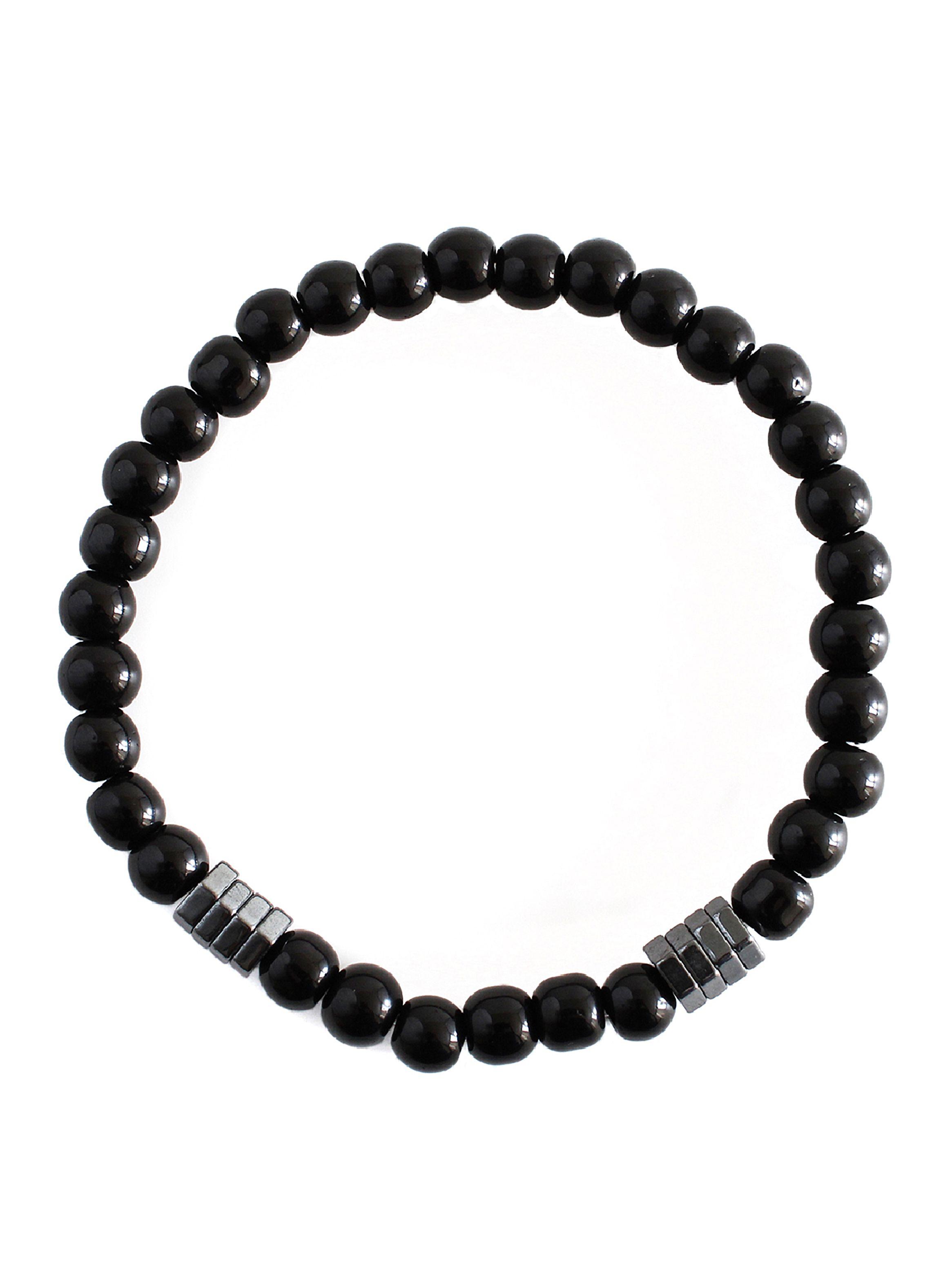 Pulsera En Piedra Onix Brillante Elegante-1