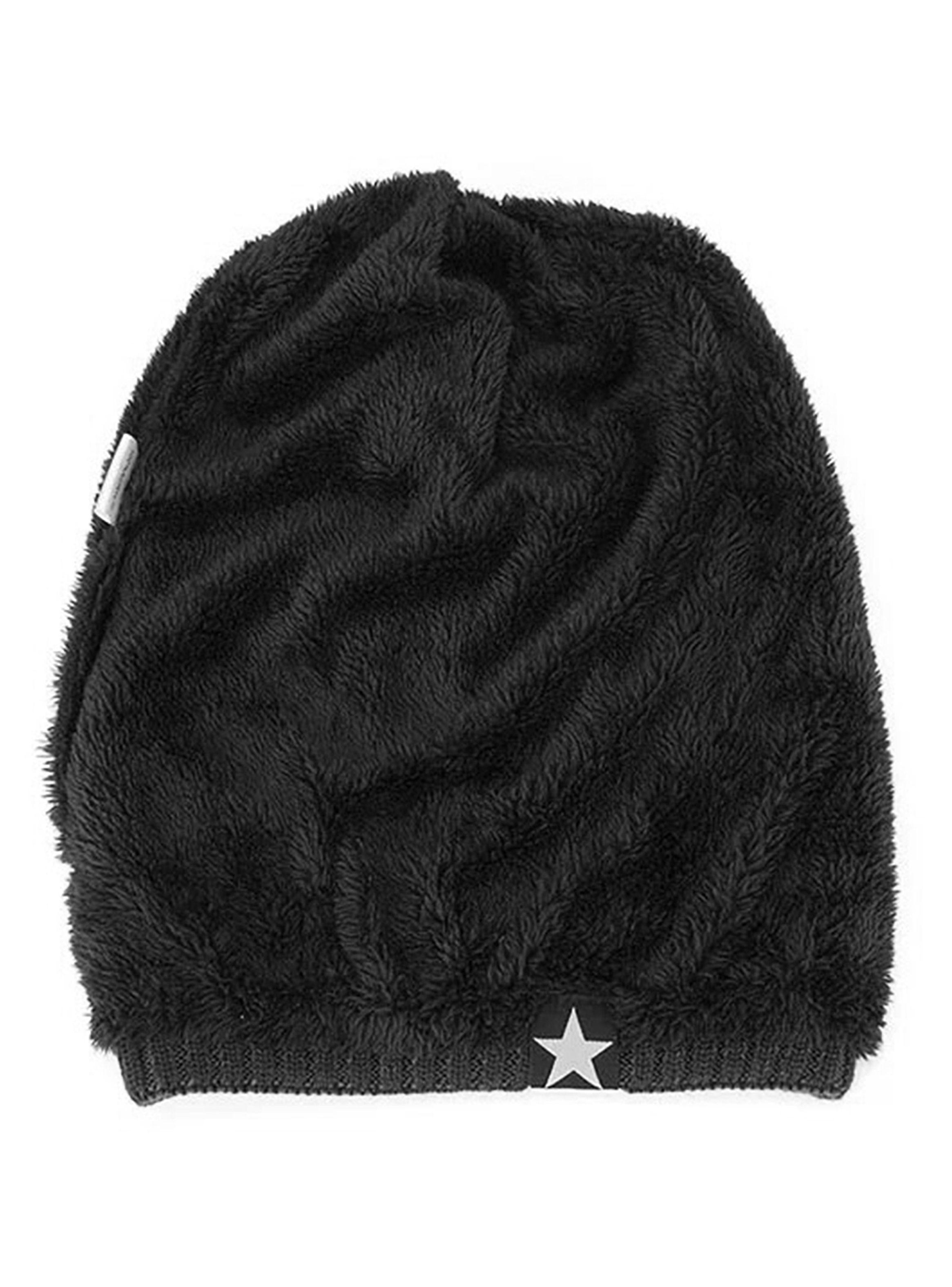 Gorro Tejido en Lana Forro Polar Diseño Relieve Gris-2