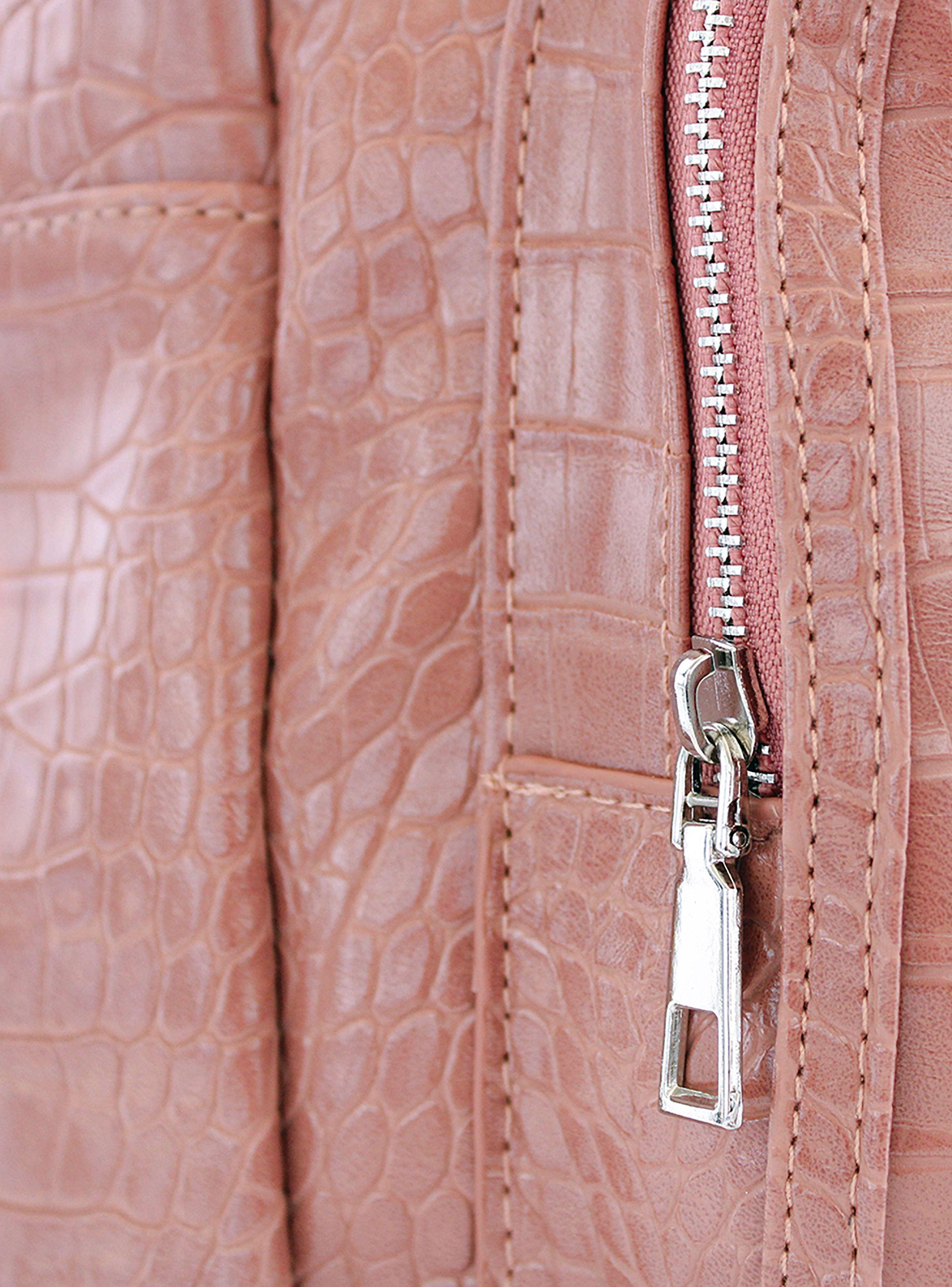 Mochila de Mujer Urbana Cuero Rosado-3