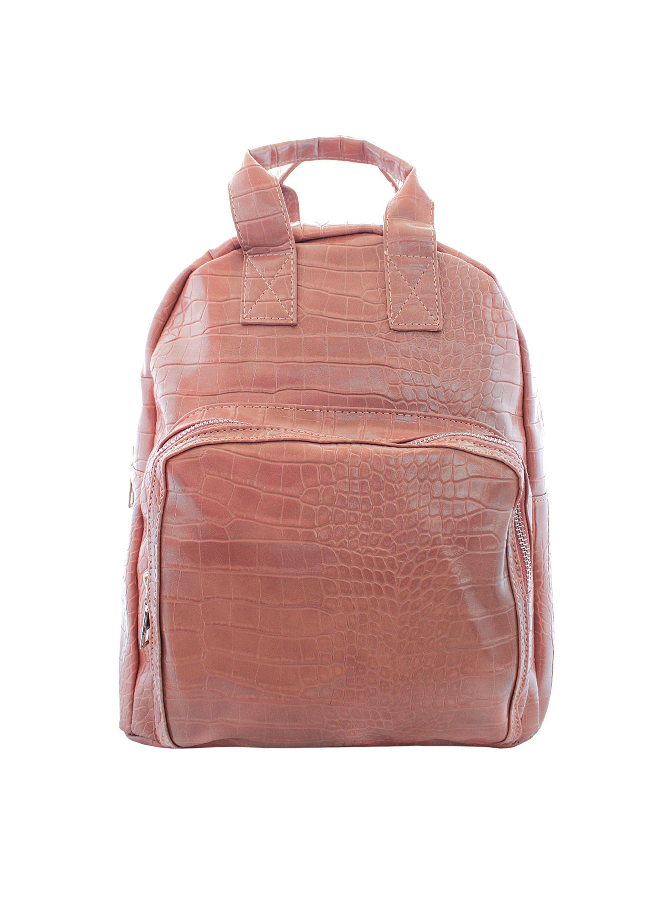 Mochila de Mujer Urbana Cuero Rosado-0