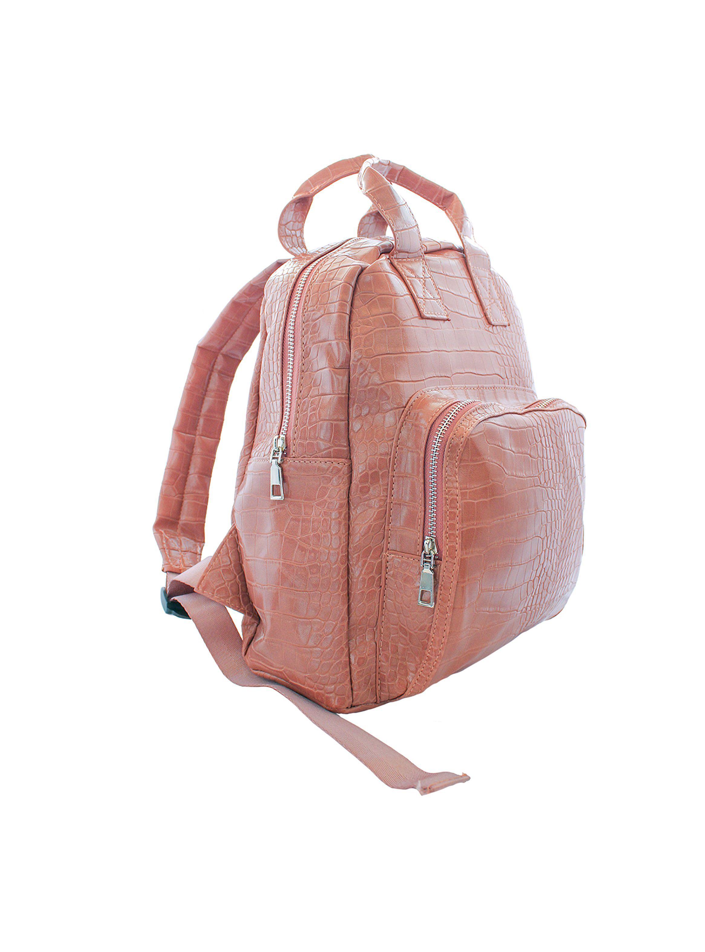 Mochila de Mujer Urbana Cuero Rosado-1