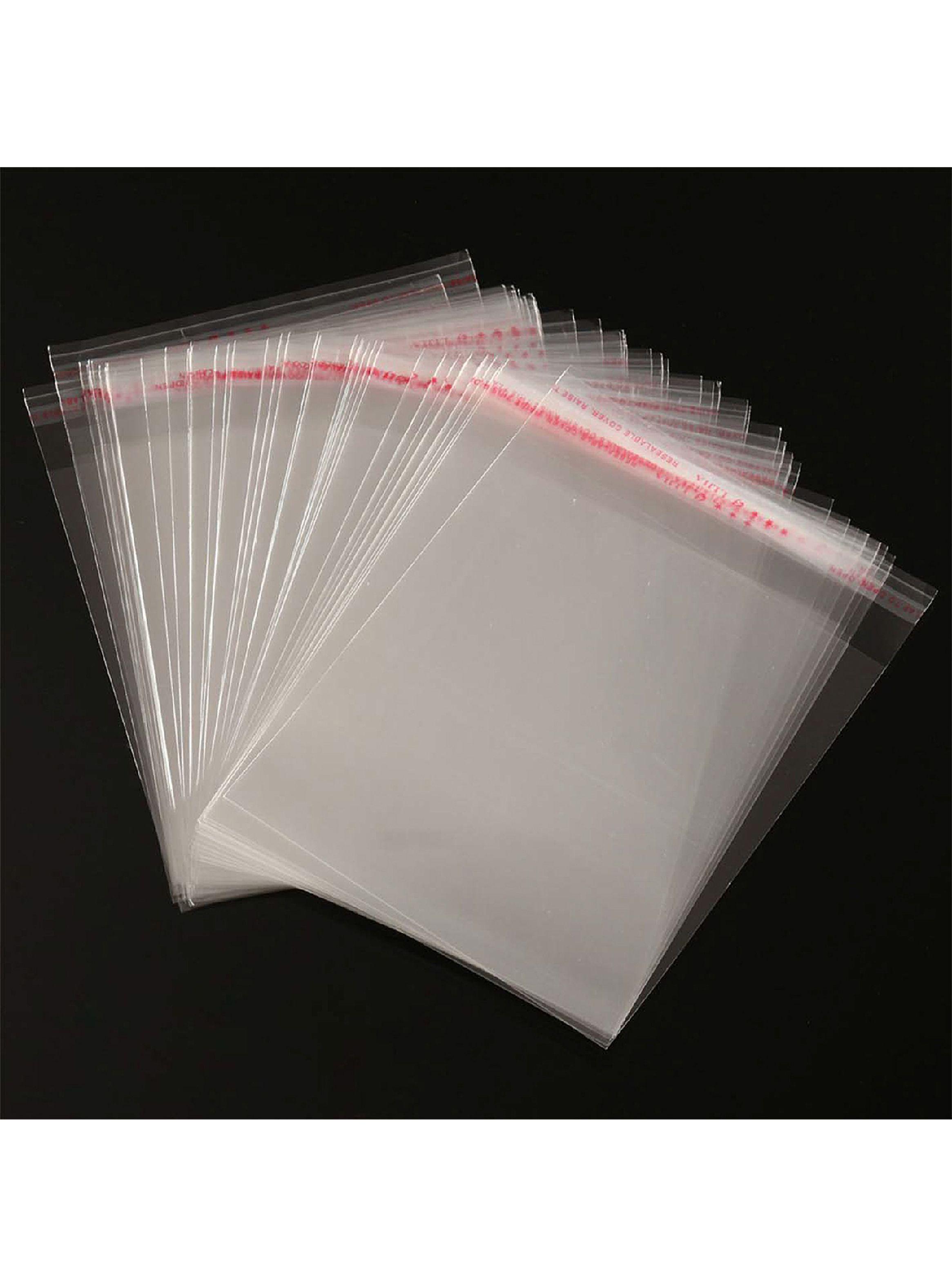 100 Bolsas de Celofán Adhesiva Transparente 20x35 cm-4