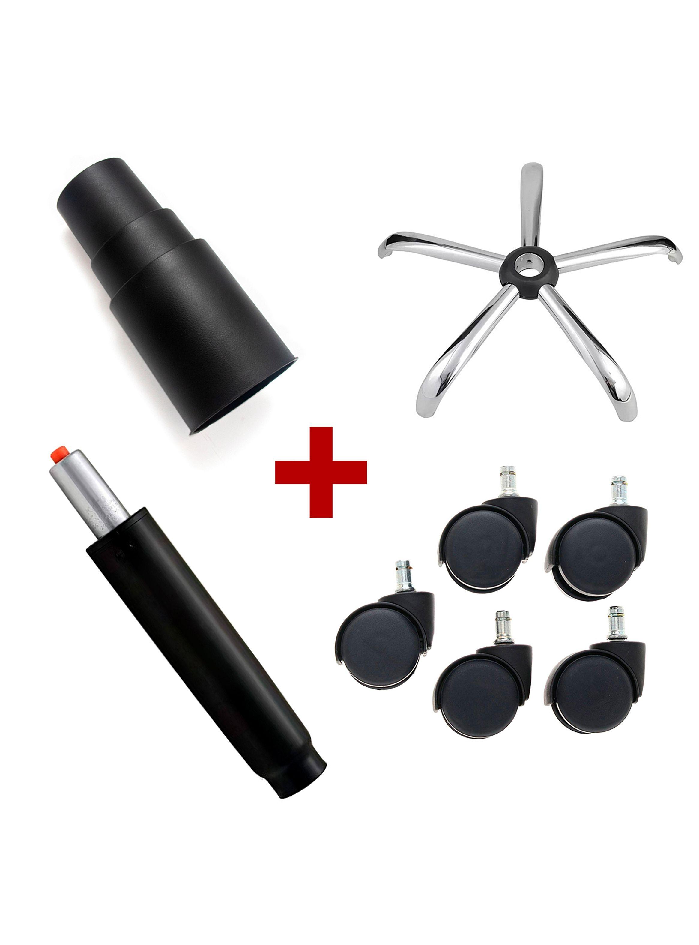 Pack Repuesto Sillas Pistón + Funda + 5 Ruedas + Base Estrella Cromada-0