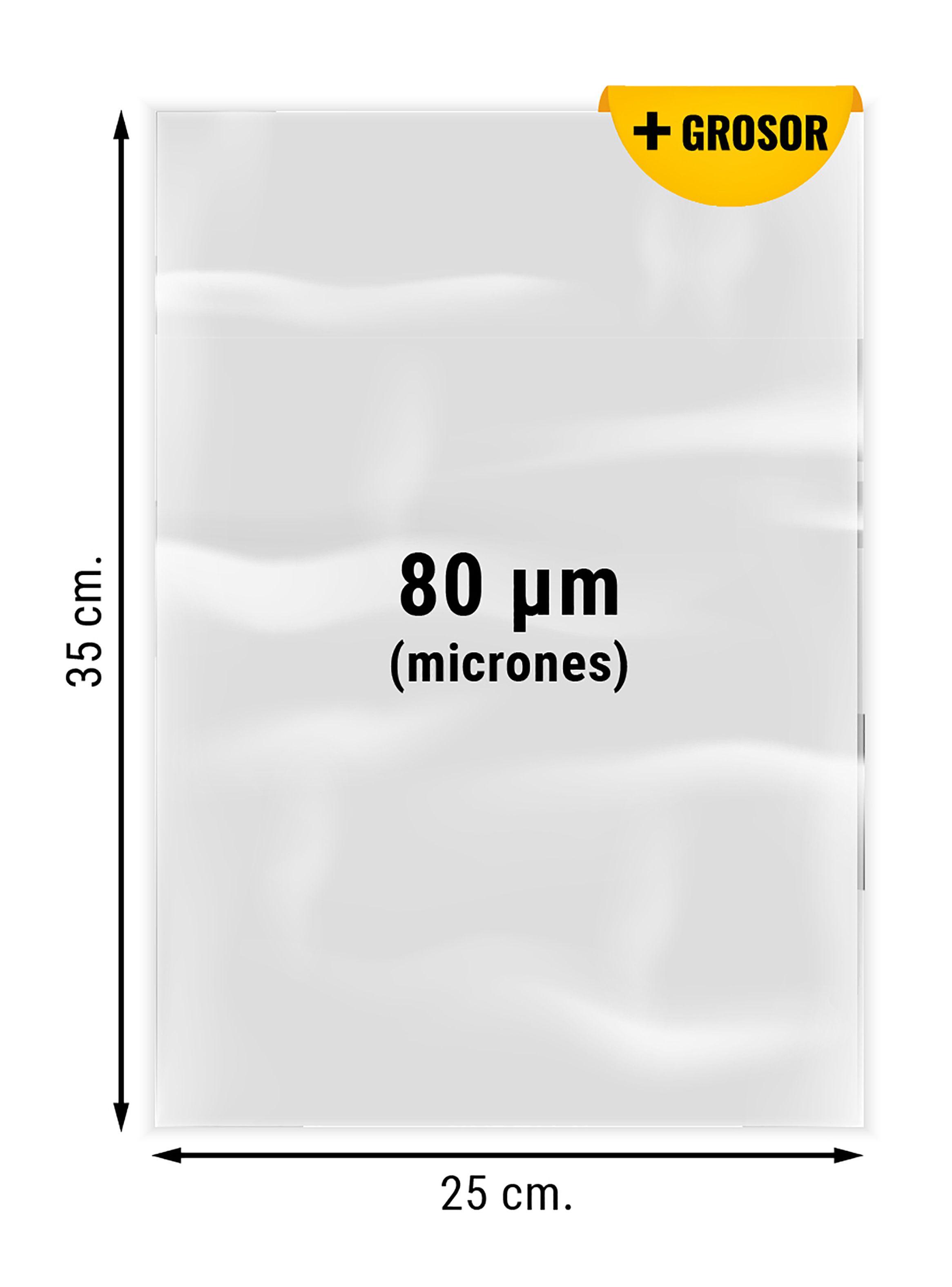 Bolsas de Plástico Transparente 80 micras 25x35cm 100 unds-1