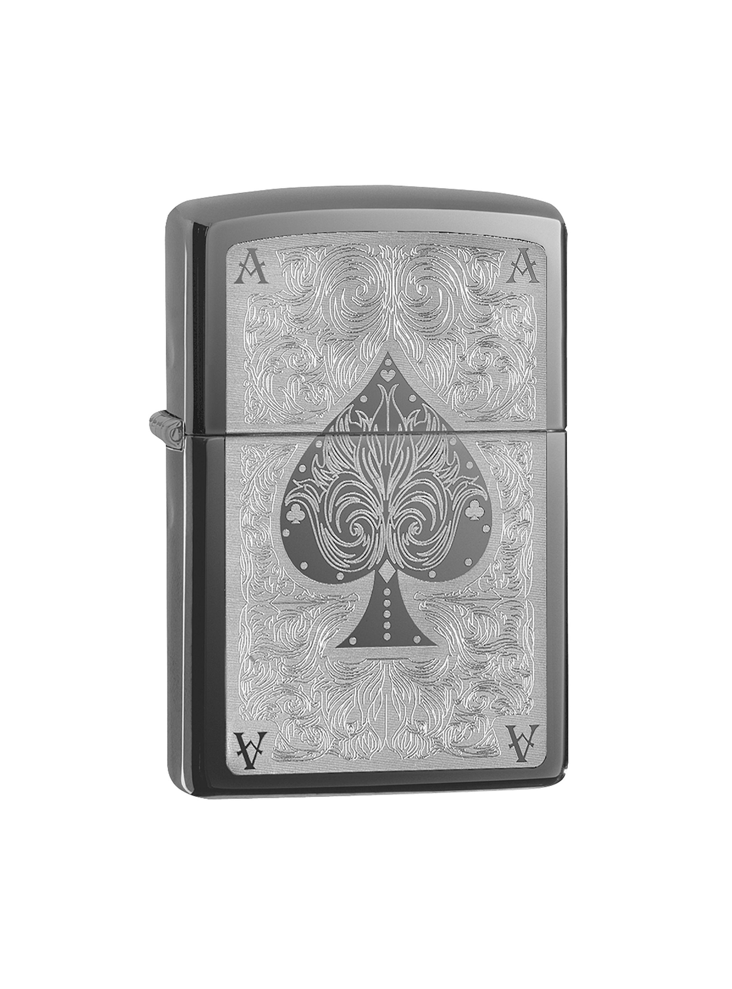 Encendedor Zippo Lighter Ace Filegree Plateado-0