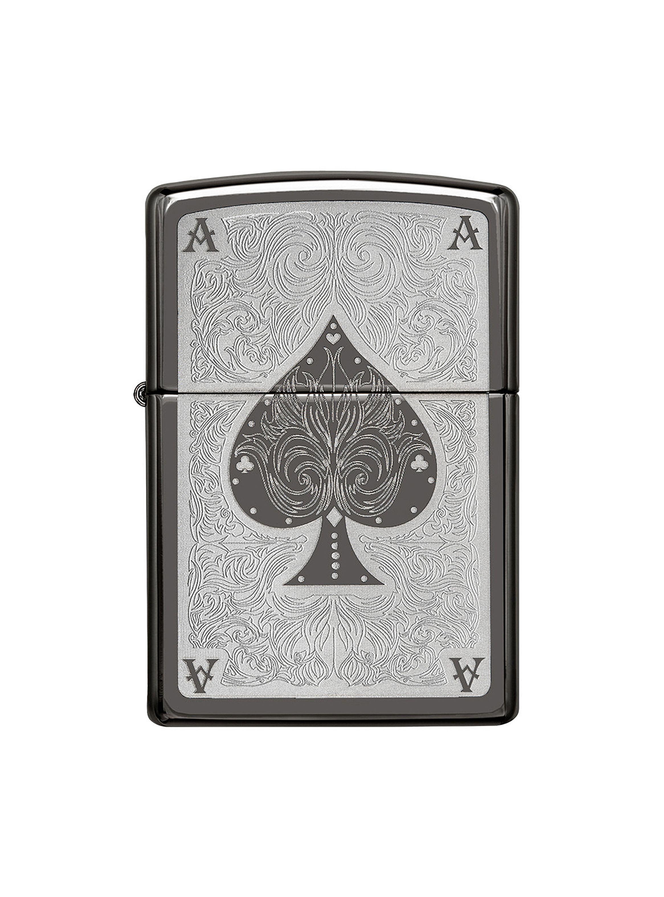 Encendedor Zippo Lighter Ace Filegree Plateado-1