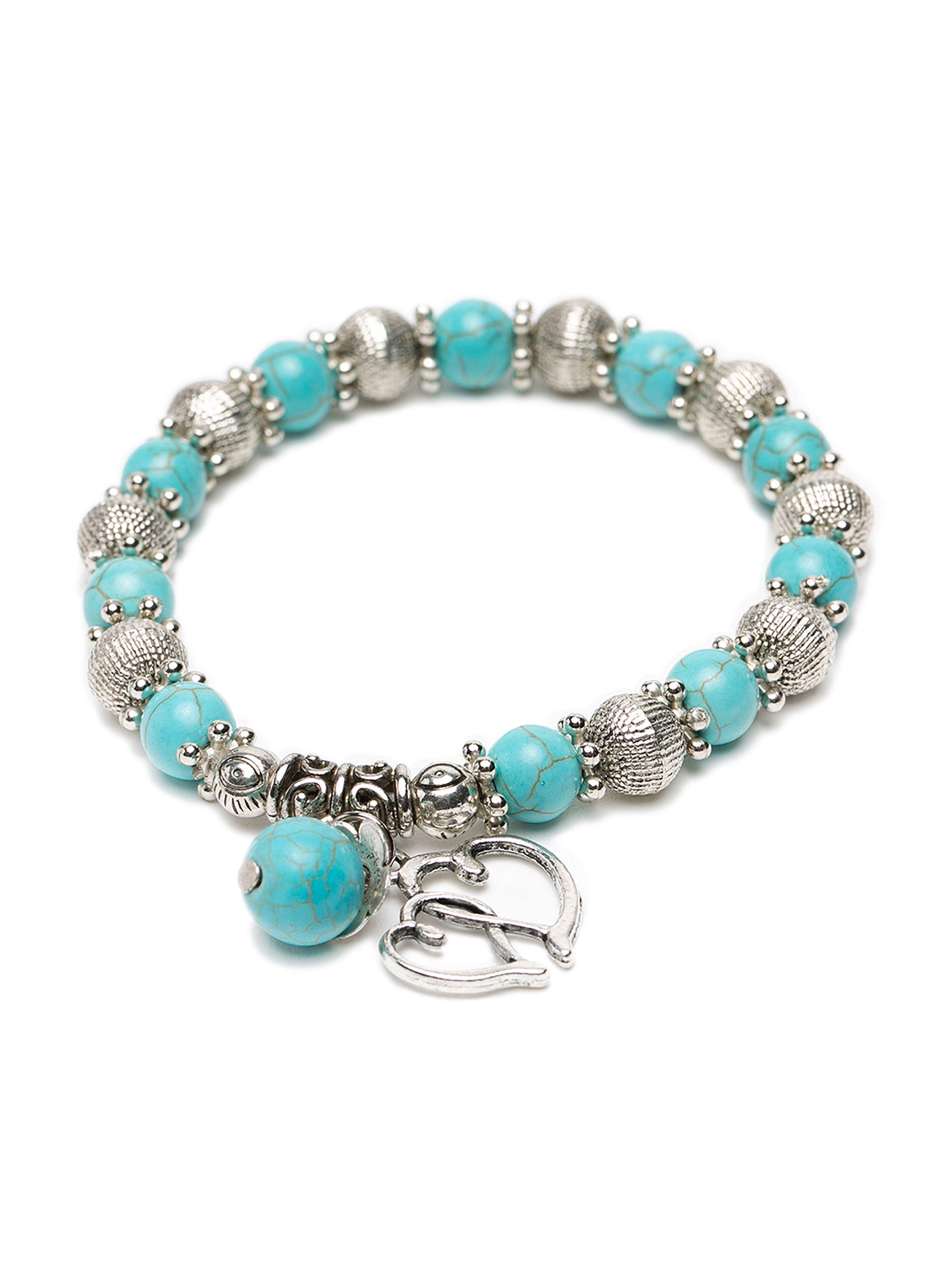 Pulsera de Piedra Naturales Mujer Dije Corazones-0