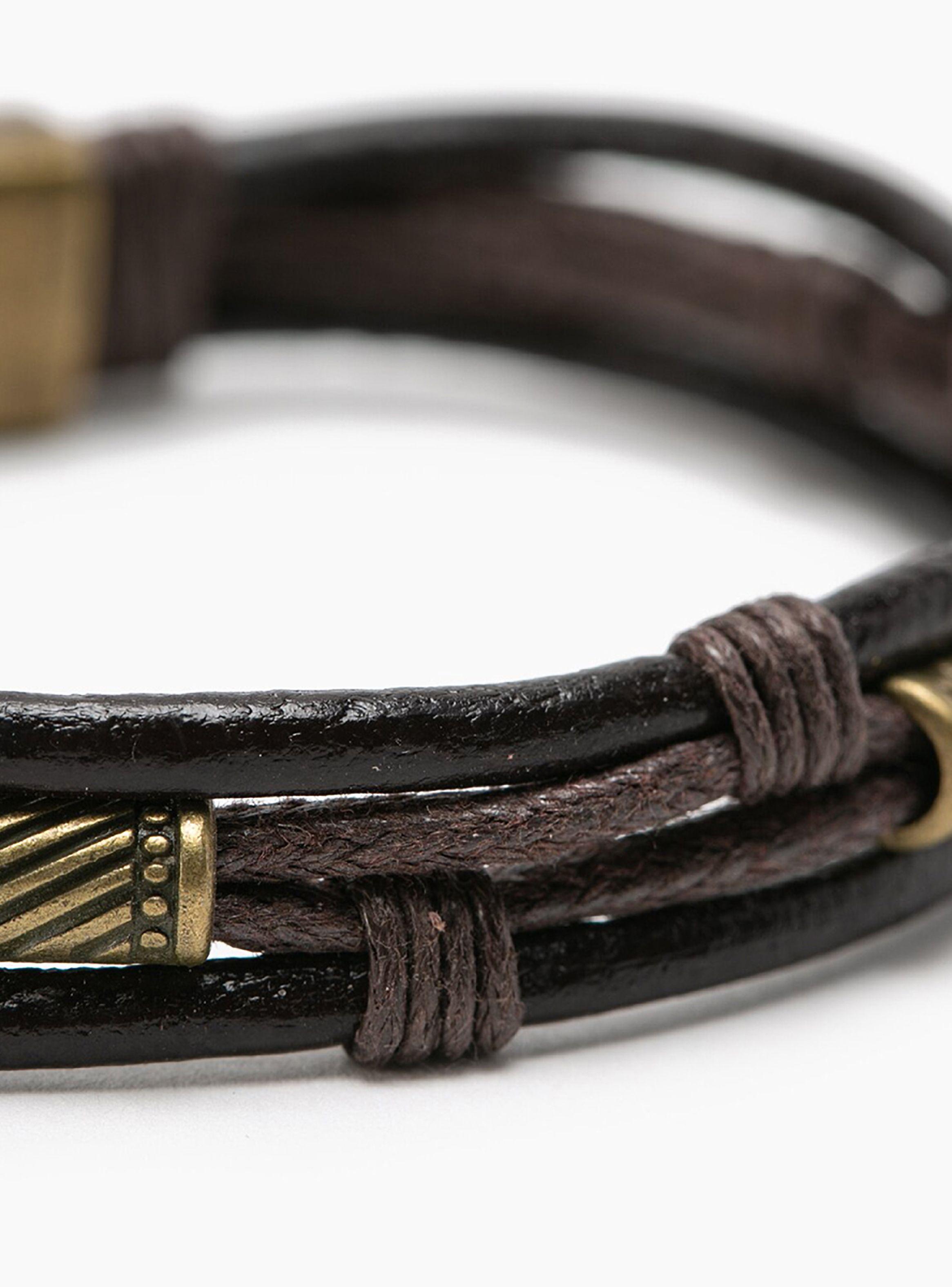 Pulsera Cuero Cobre Modelo Vintage Marron-2