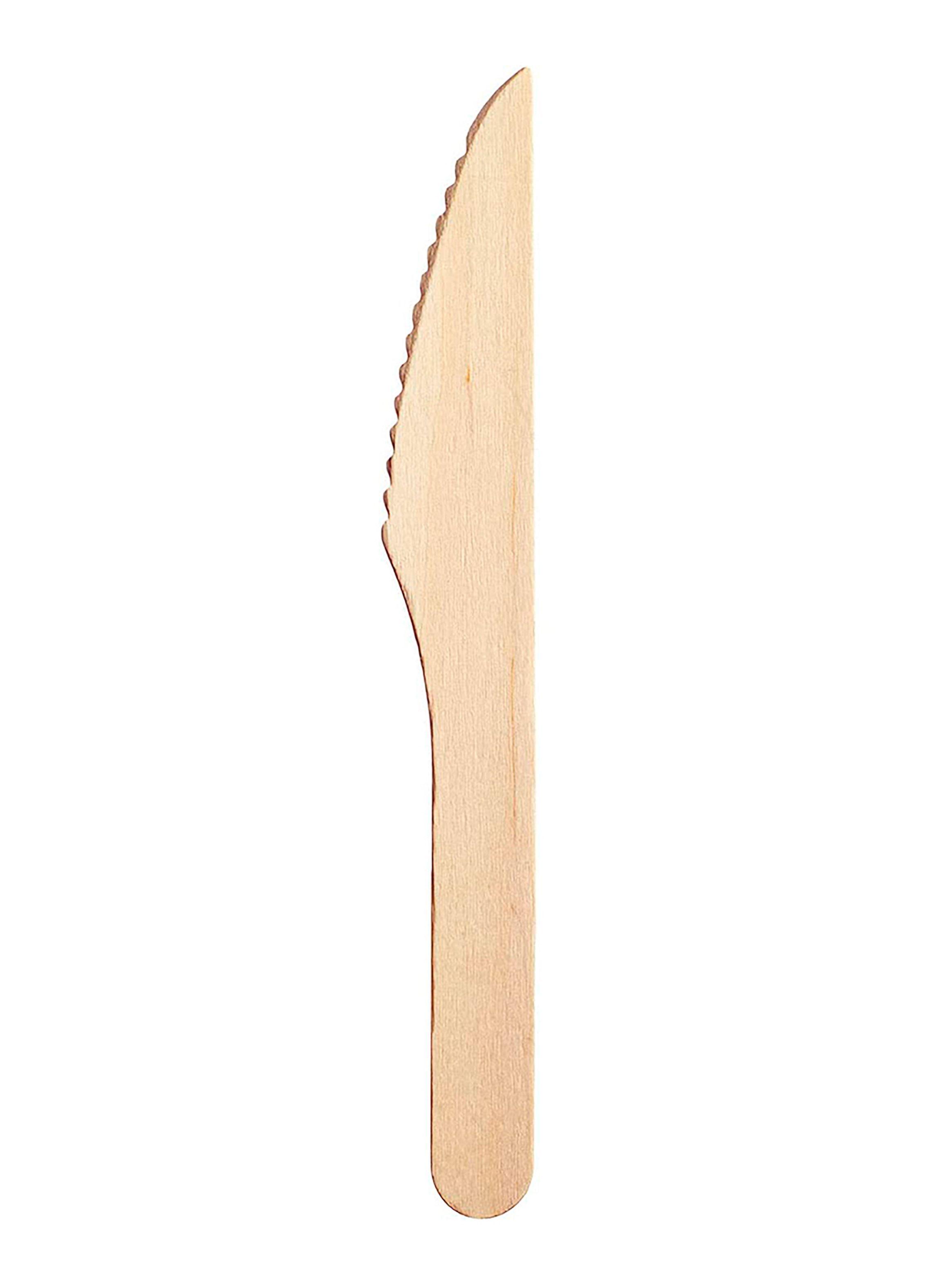 100 Cuchillos Bambú Desechables Cubiertos Madera Ecológico-6