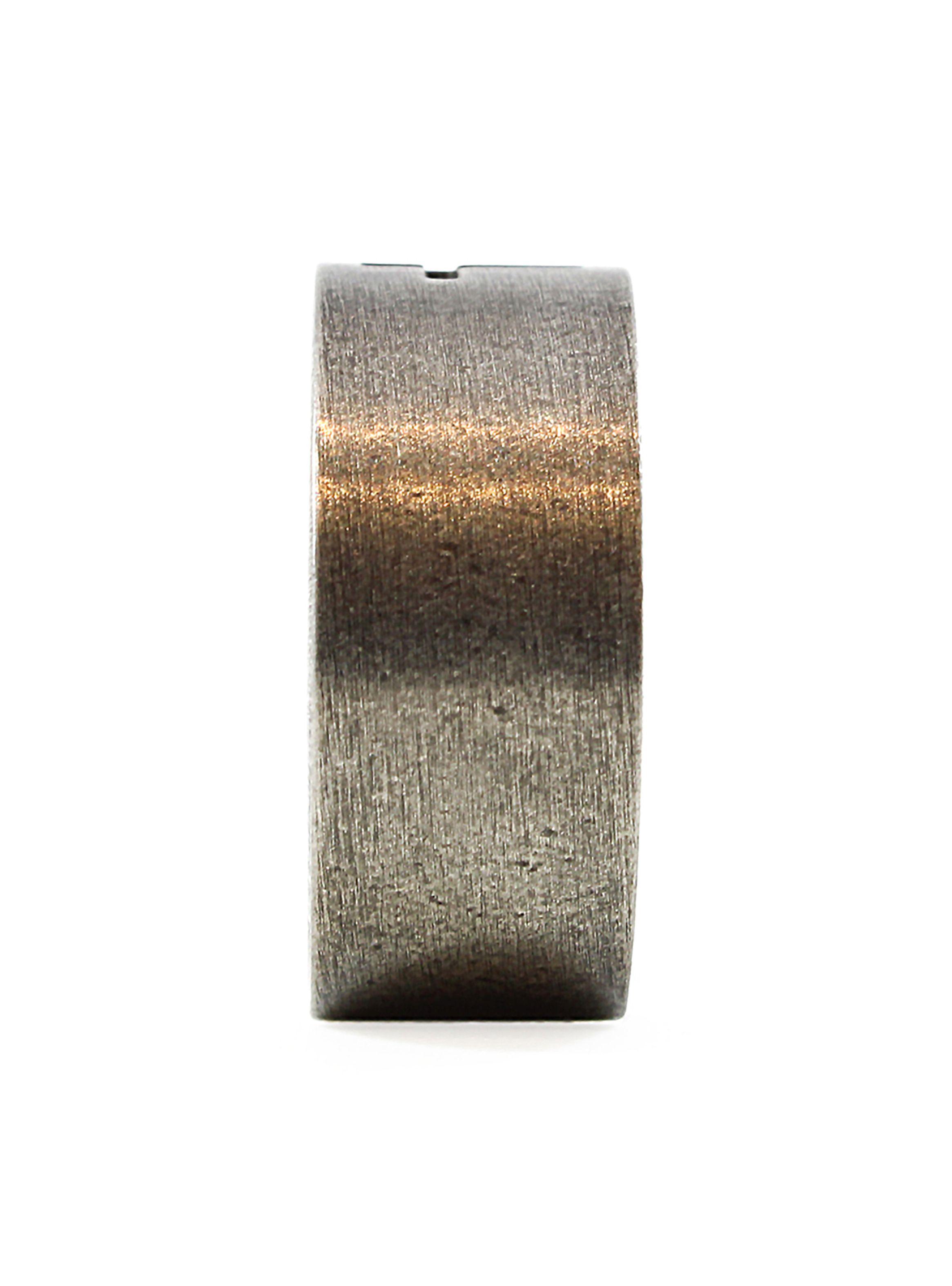 Anillo de Acero Plateado Envejecido con Cruz Hueca Talla 11-3