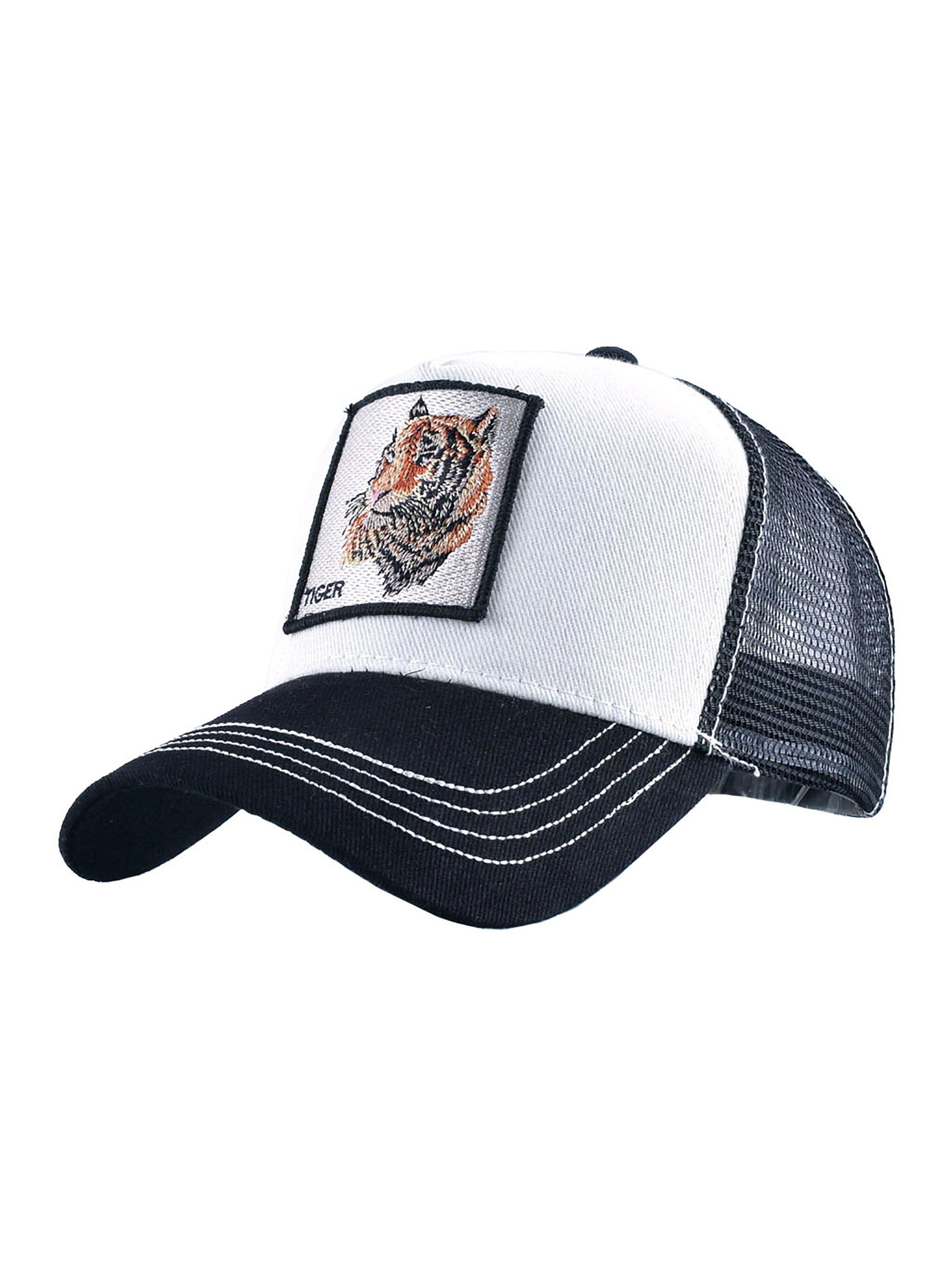 Jockey Moderno Blanco Motivo Tiger con Malla Negra-0