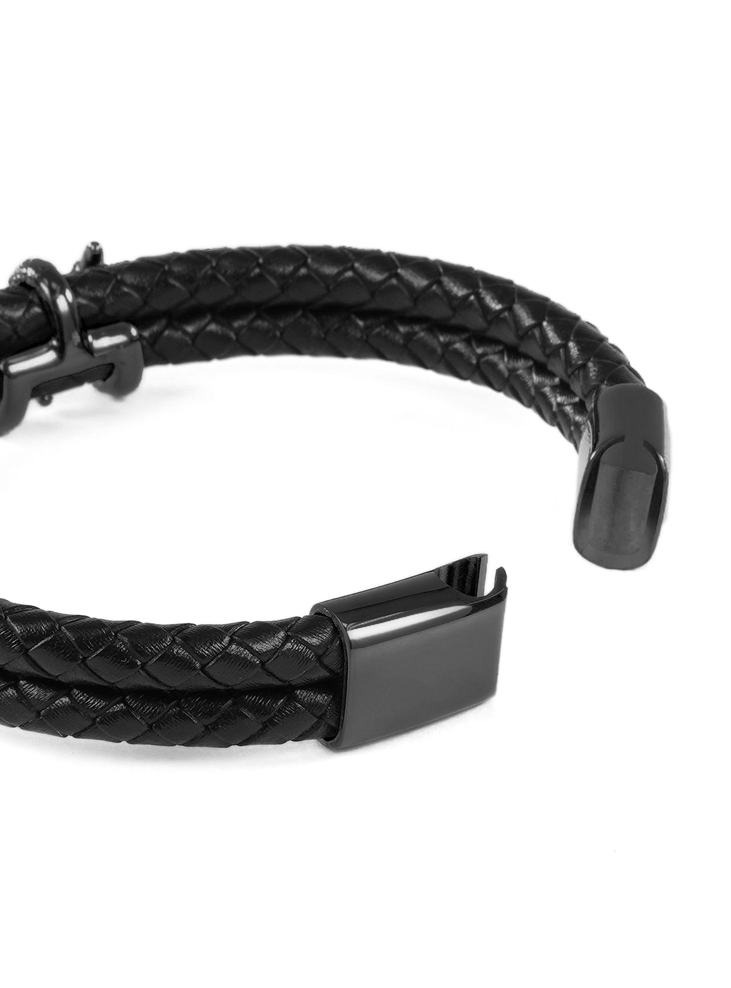 Pulsera de Cuero Negro con Dijes Garras de Dragón Grande-5