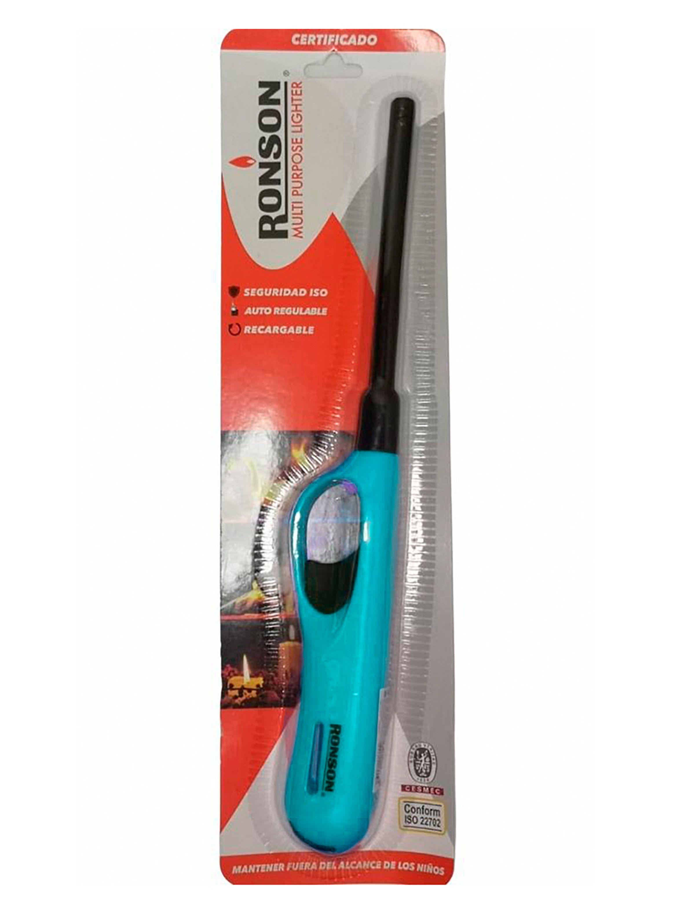 Encendedor Ronson Multipropósito Tubo Largo Con Gancho Azul-1