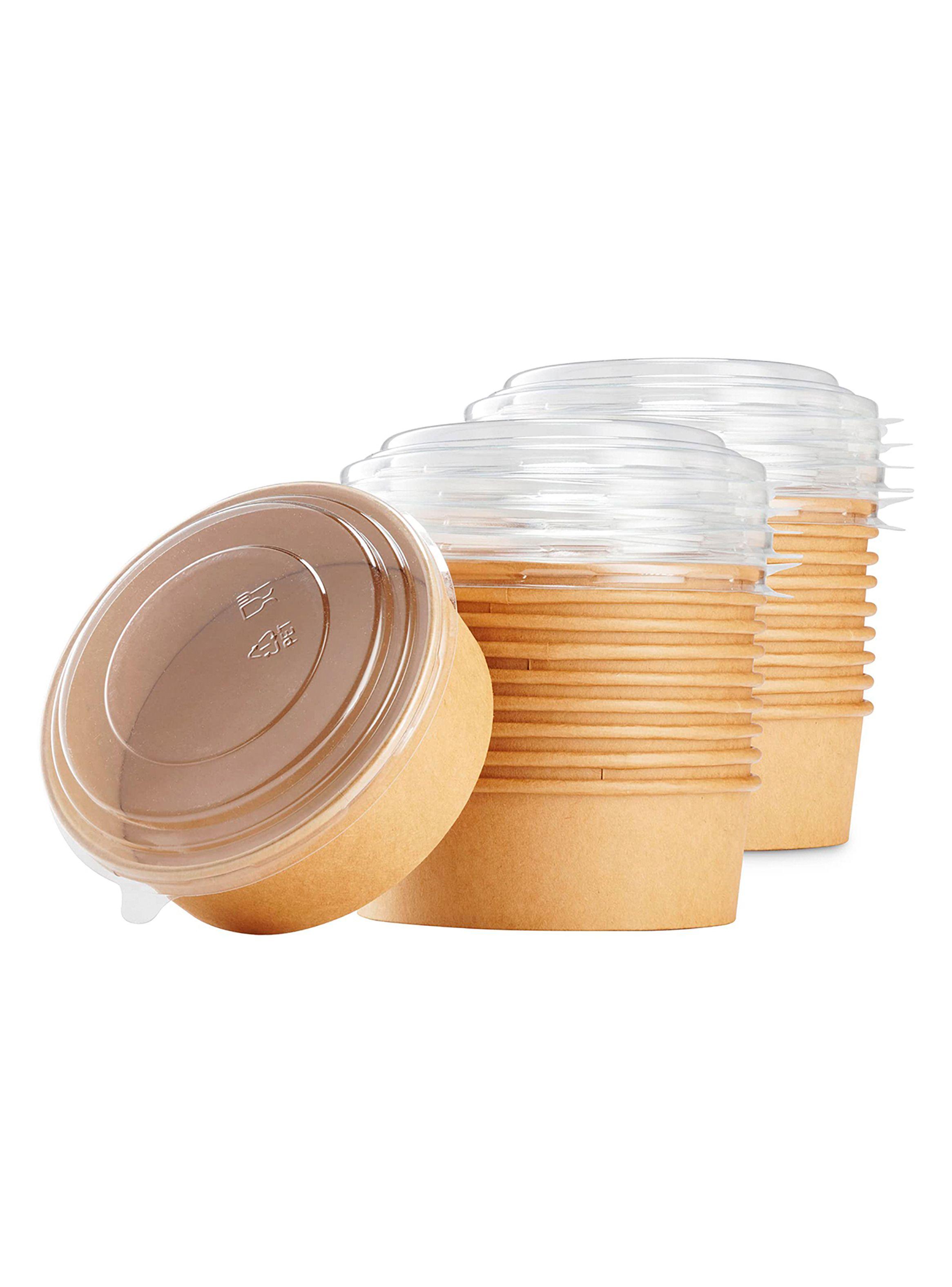 Envase Bowl Polipapel Kraft 500 cc Con Tapa 20 Unds-0