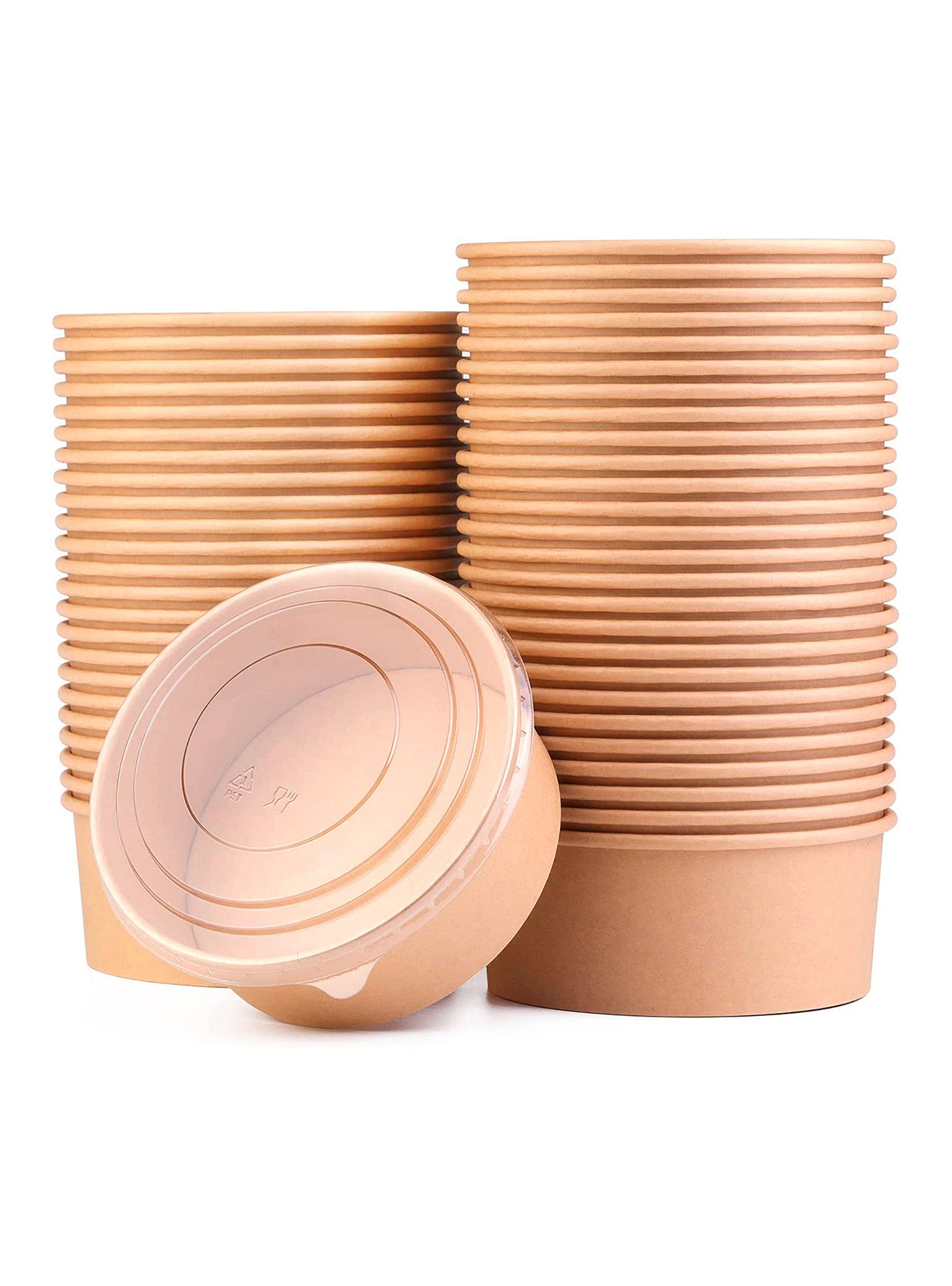 Envase Bowl Polipapel Kraft 500 cc Con Tapa 20 Unds-2