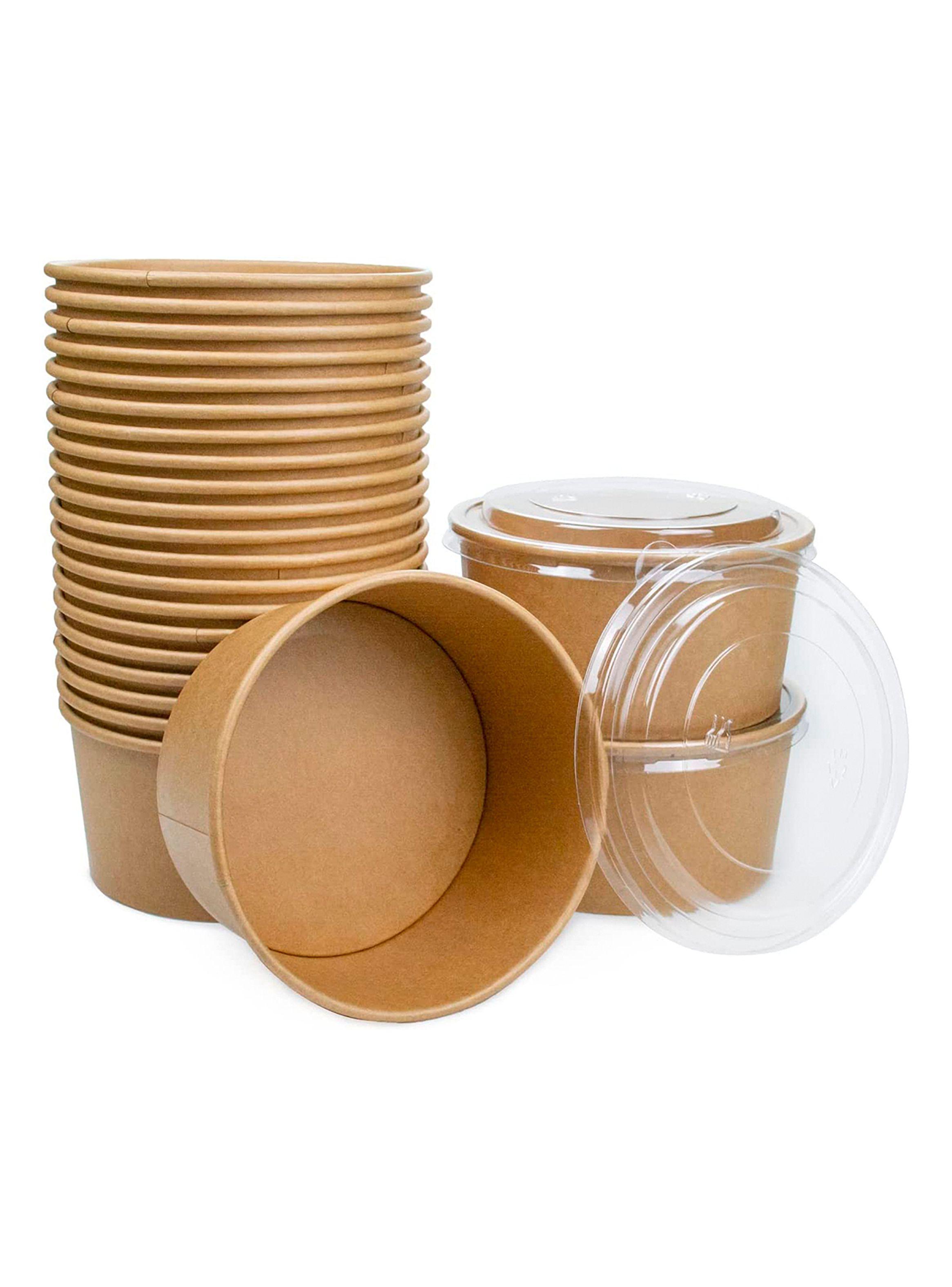 Envase Bowl Polipapel Kraft 500 cc Con Tapa 20 Unds-3