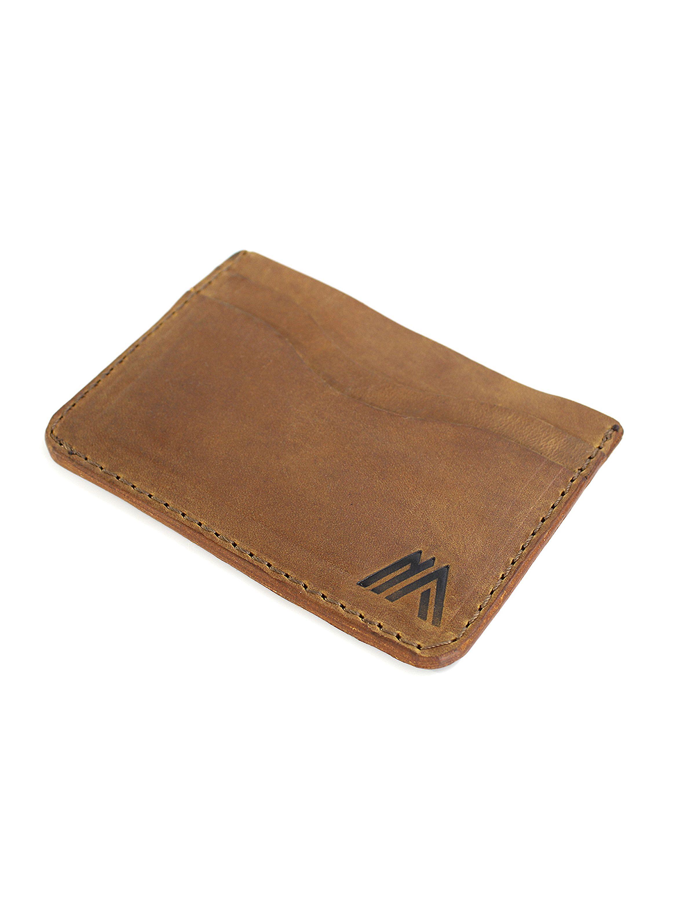 Tarjetero Simple Doble Cara Cuero Natural Café-2