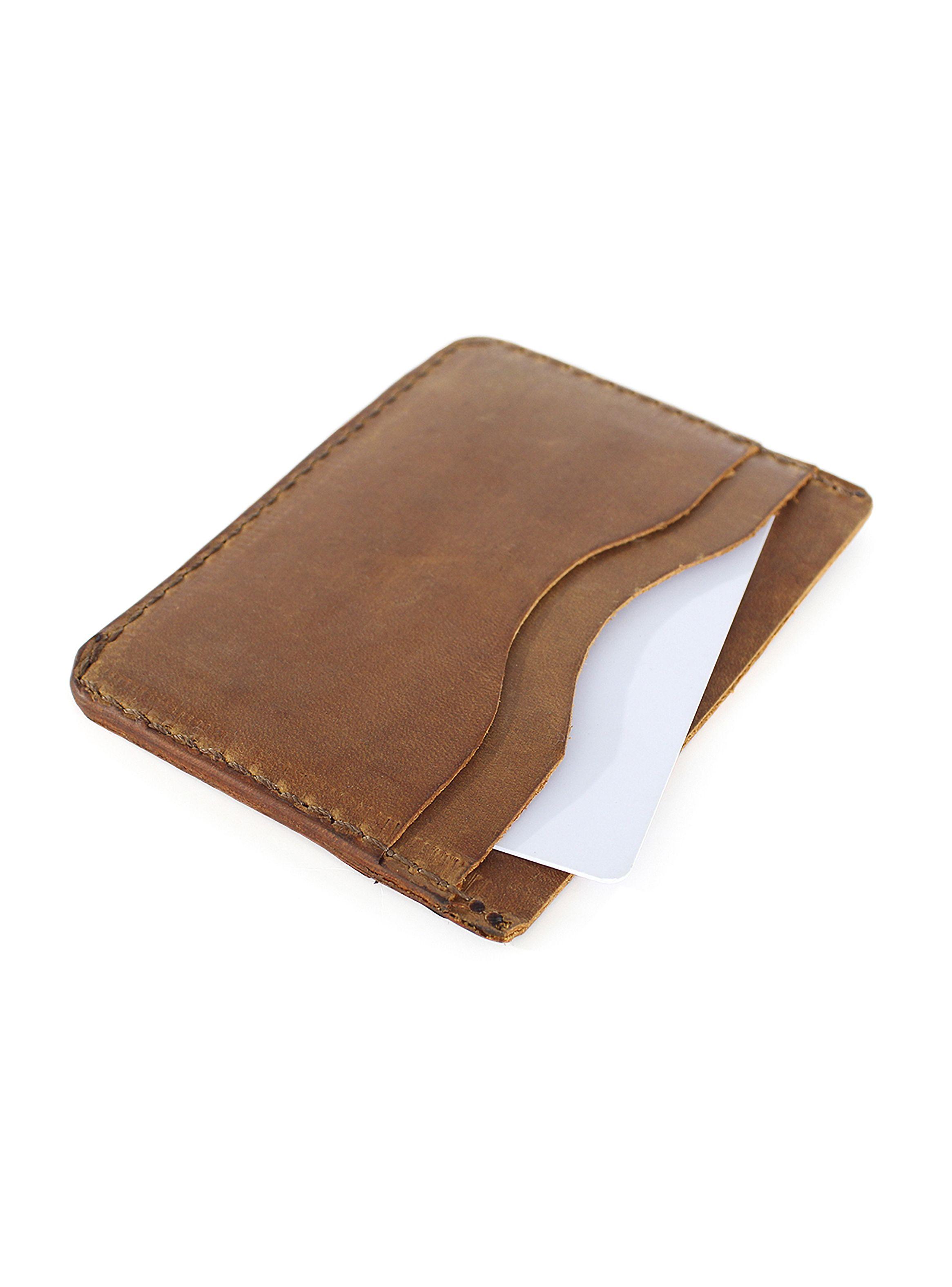 Tarjetero Simple Doble Cara Cuero Natural Café-4