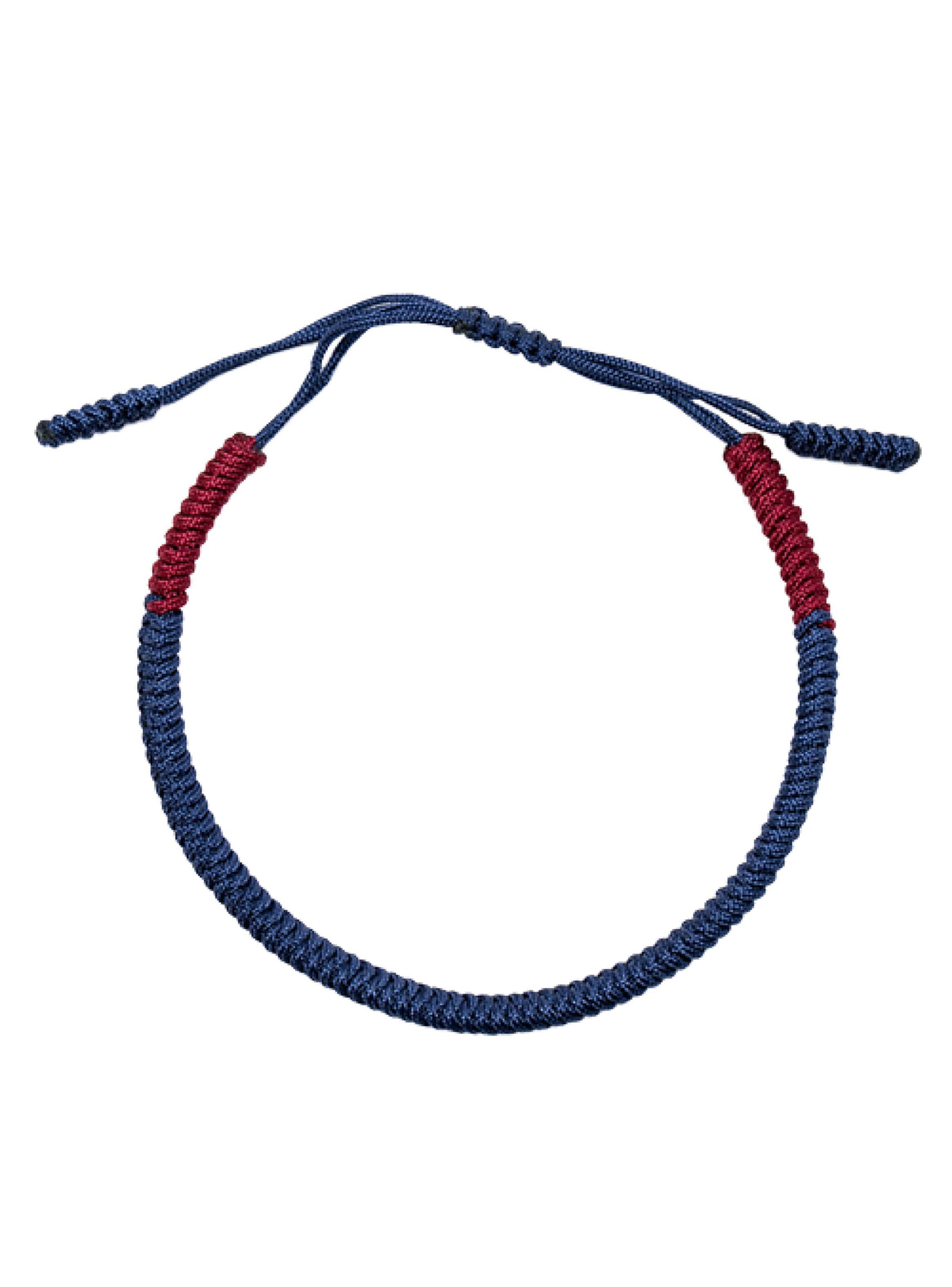 Pulsera Tibetana Bicolor Roja Azul Brazalete Protección Budista-1