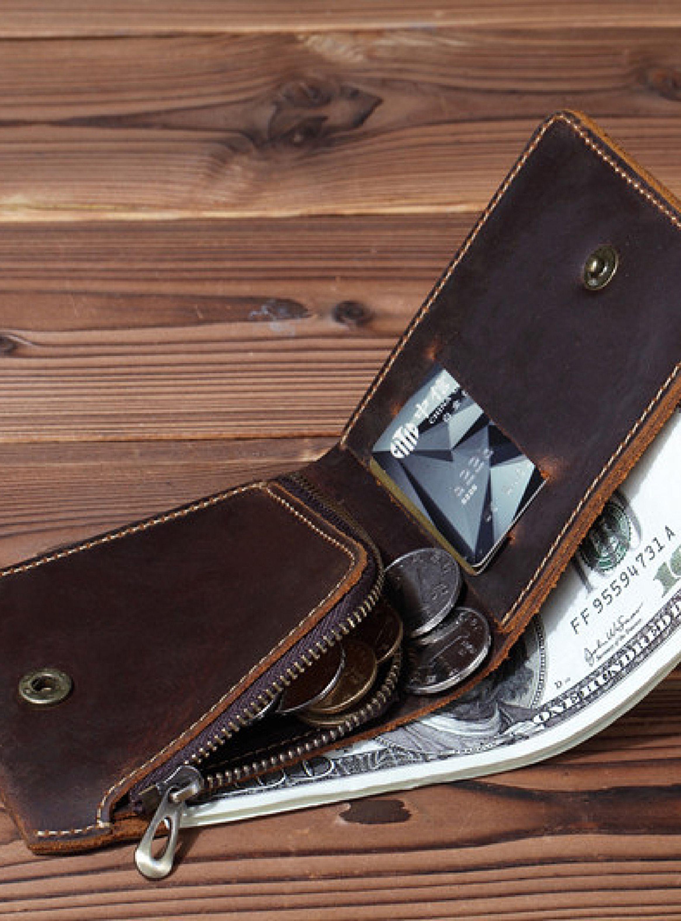 Billeteras Tarjetero Hombre Cuero Natural-4