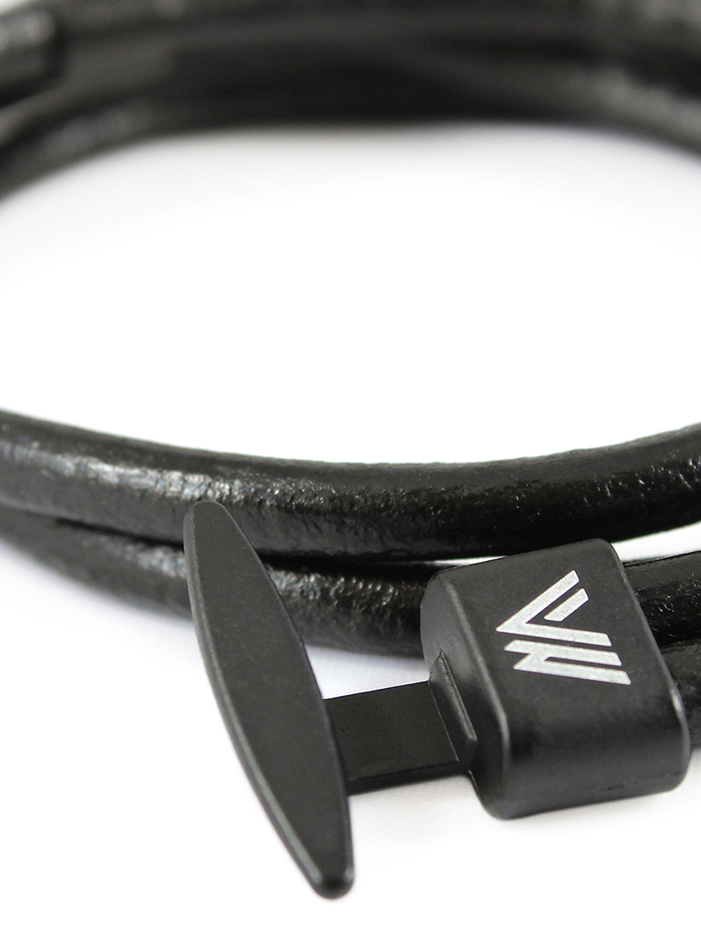 Pulsera Negra De Cuero Ajustable-2