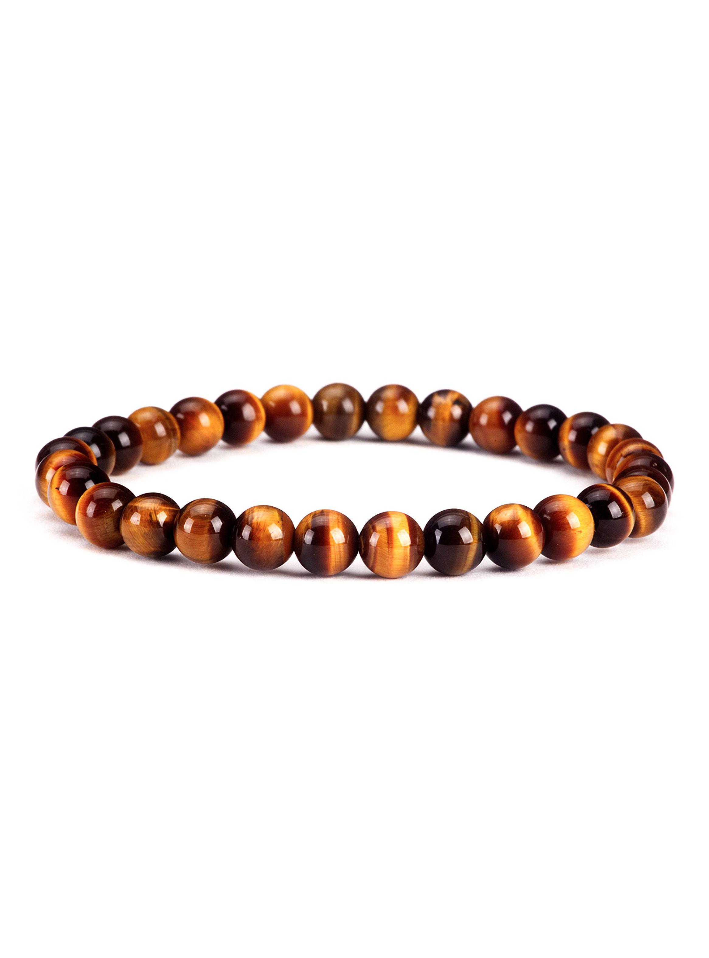 Pulsera de Protección Piedra Ojo de Tigre Elástica Unisex-0