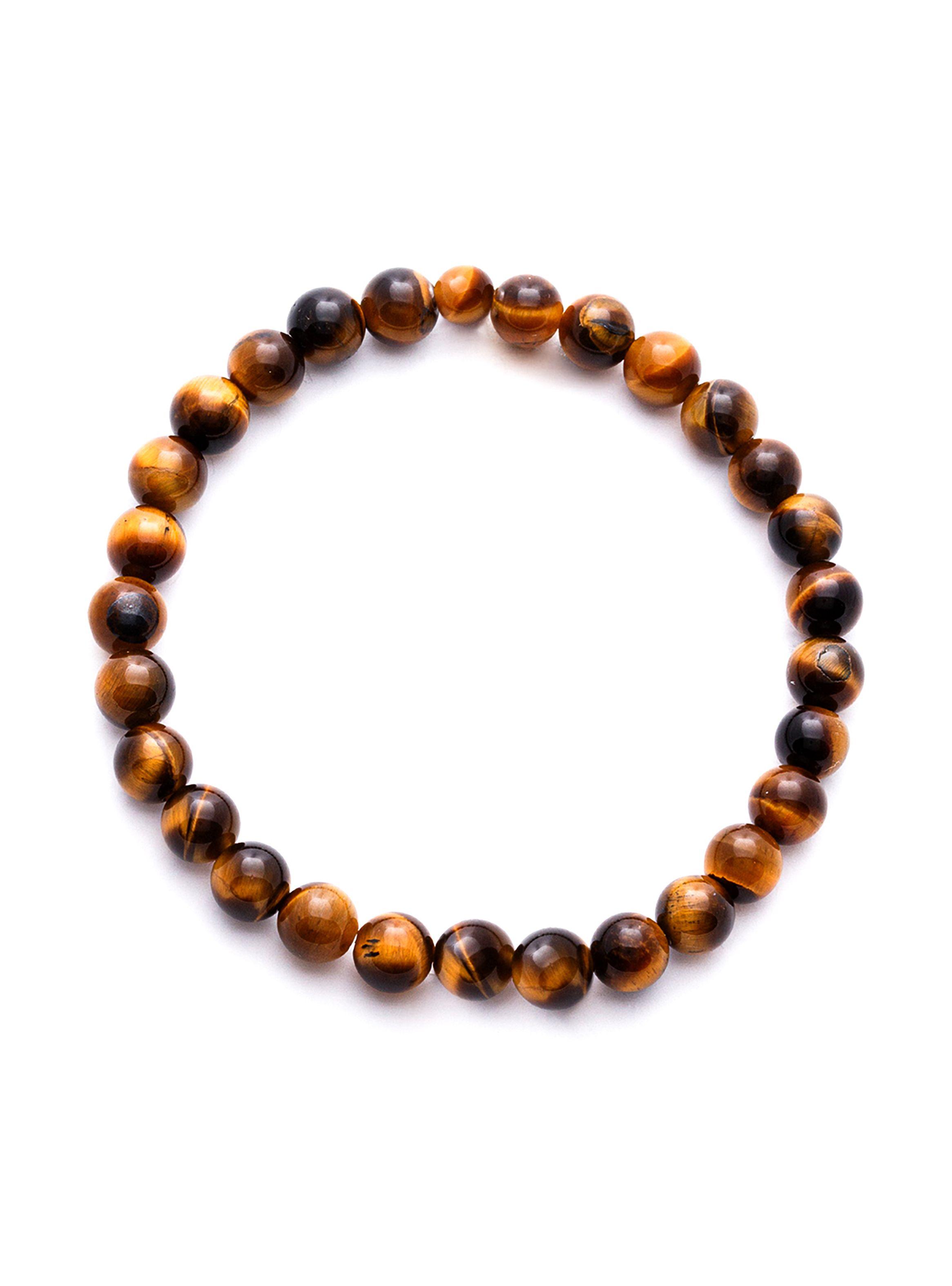 Pulsera de Protección Piedra Ojo de Tigre Elástica Unisex-1