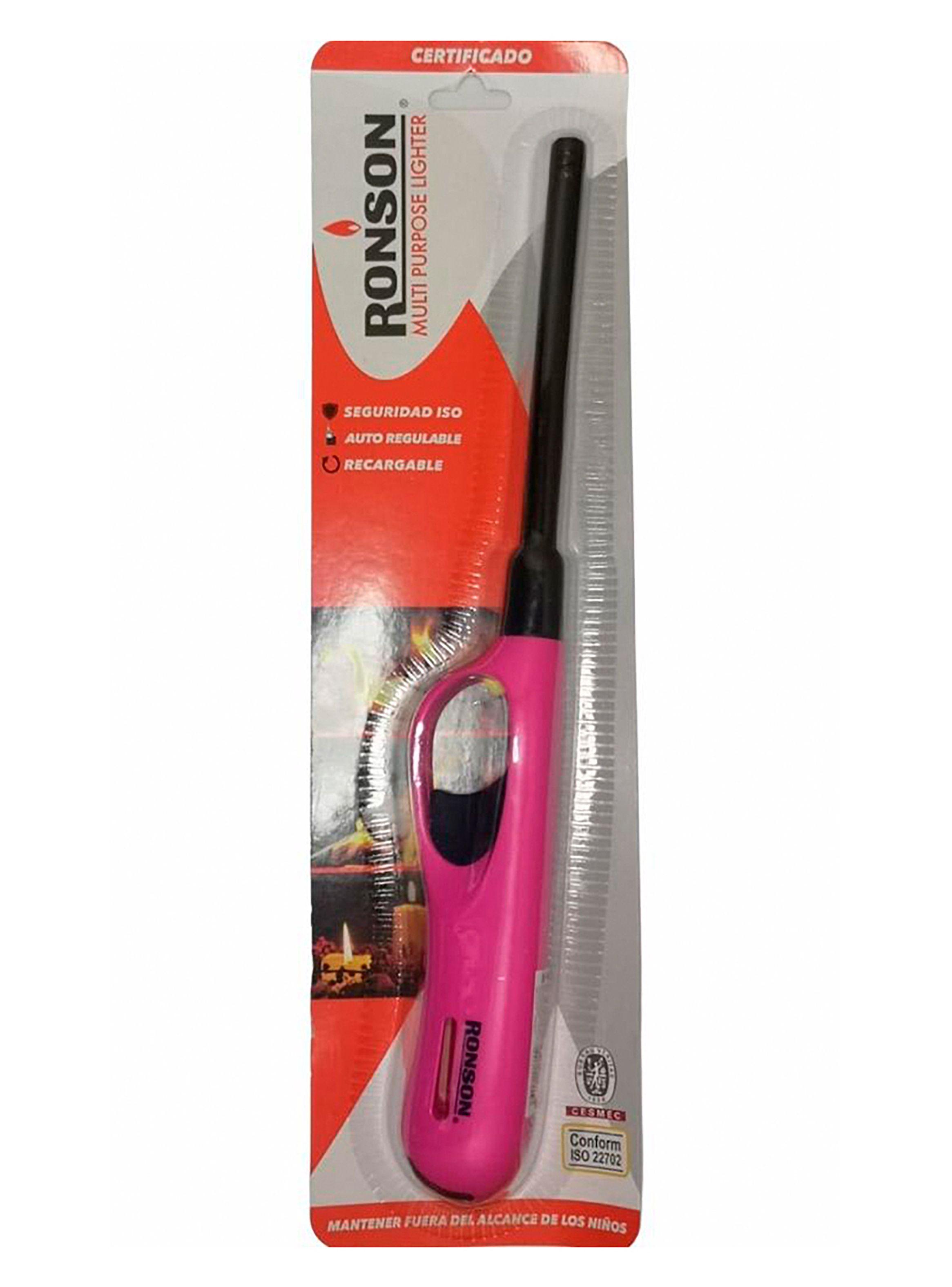 Encendedor Ronson Multipropósito Tubo Largo Con Gancho Rosado-1
