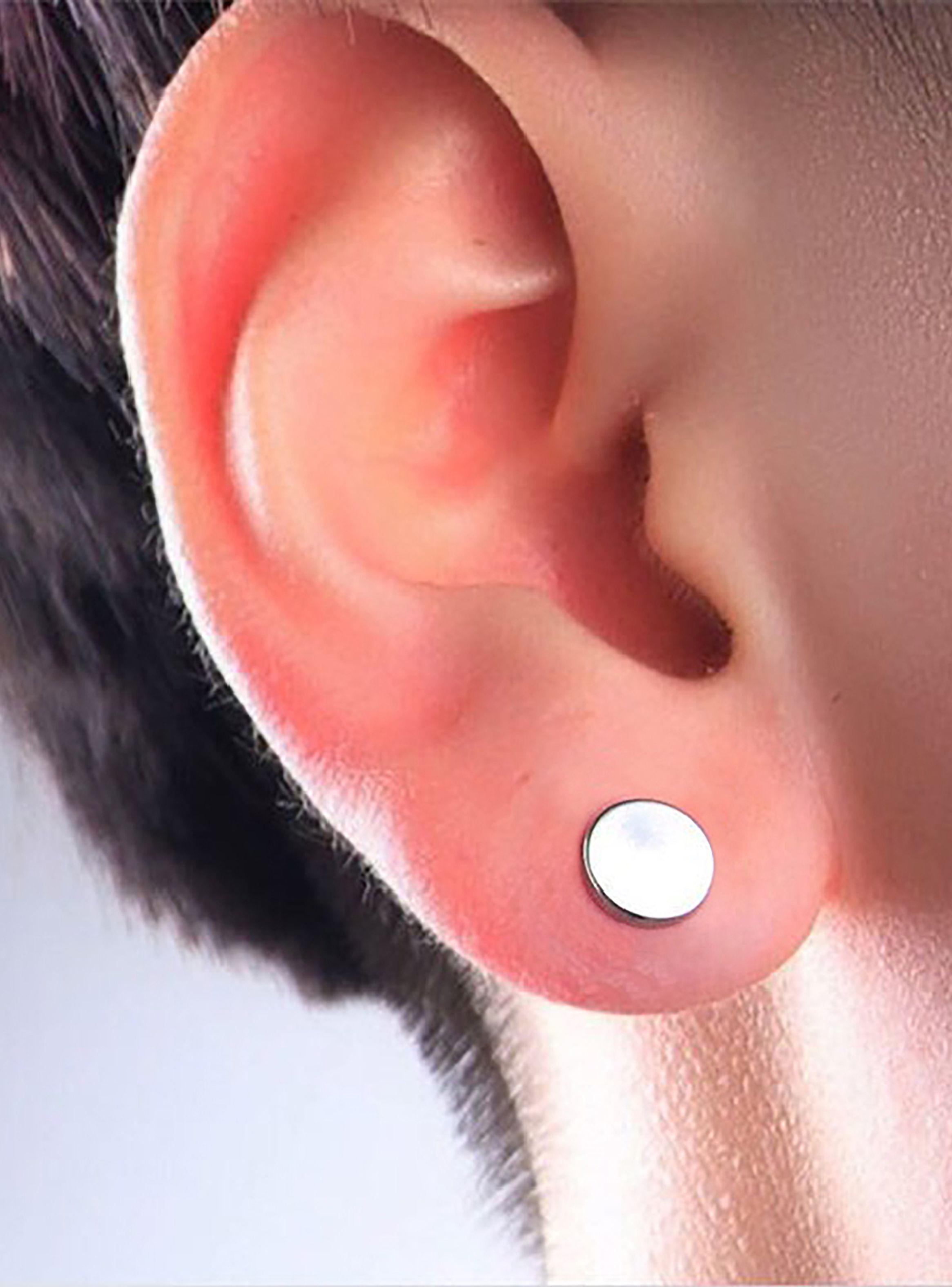 Aros Tunel Punk Circulares Acero Plateado 8 mm-3