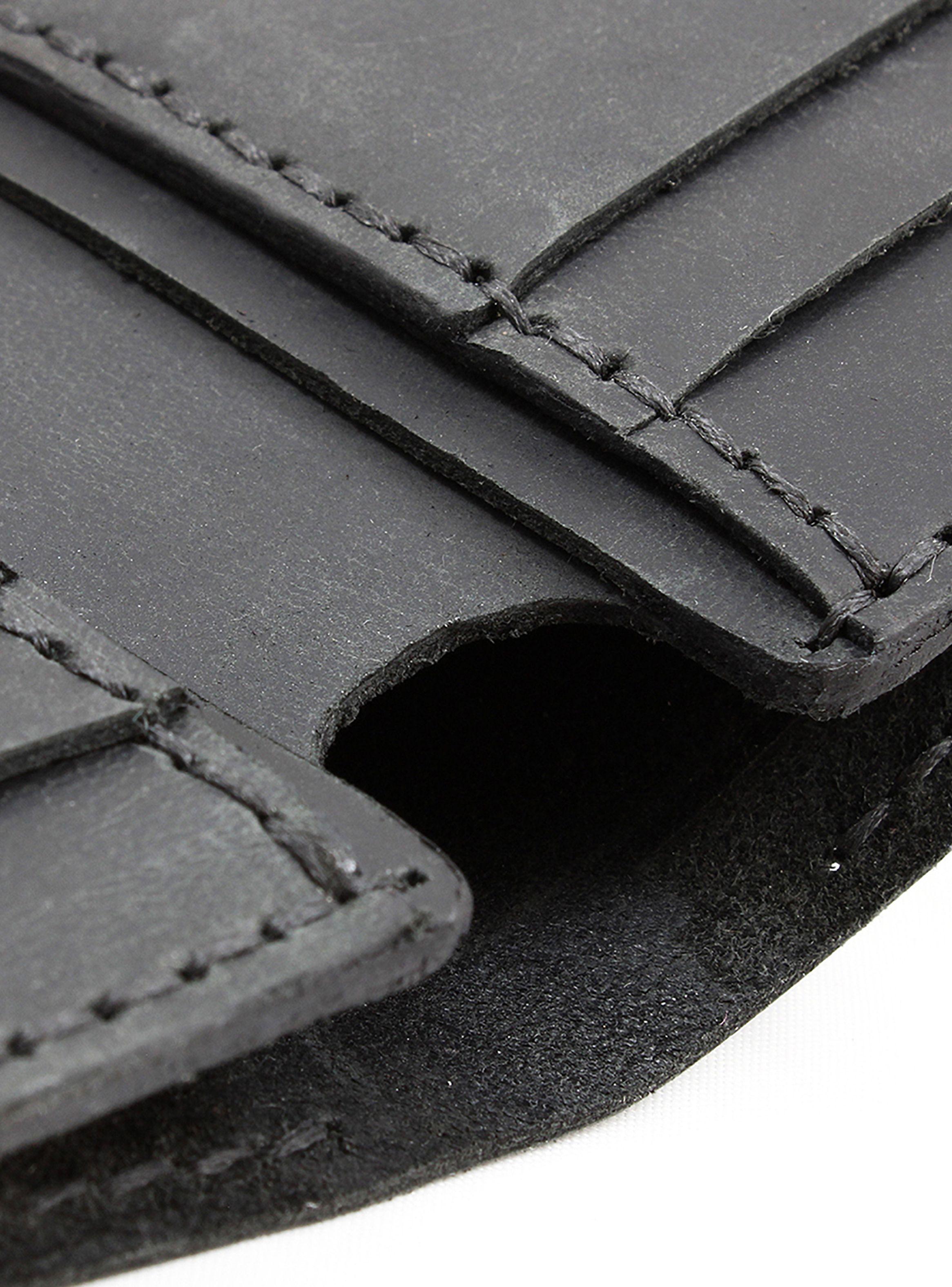Billeteras Tarjetero Vertical Cuero Natural Negro-4