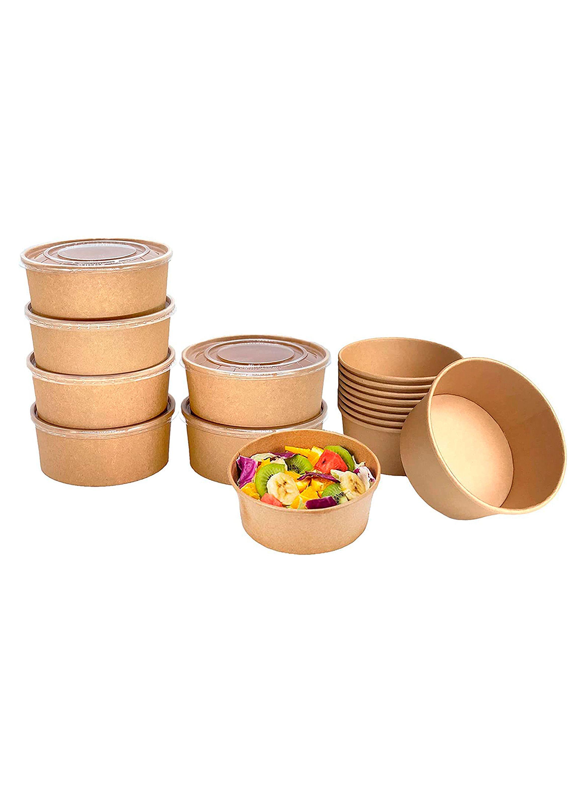 Envase Bowl Polipapel Kraft 500 cc Con Tapa 50 Unds-1