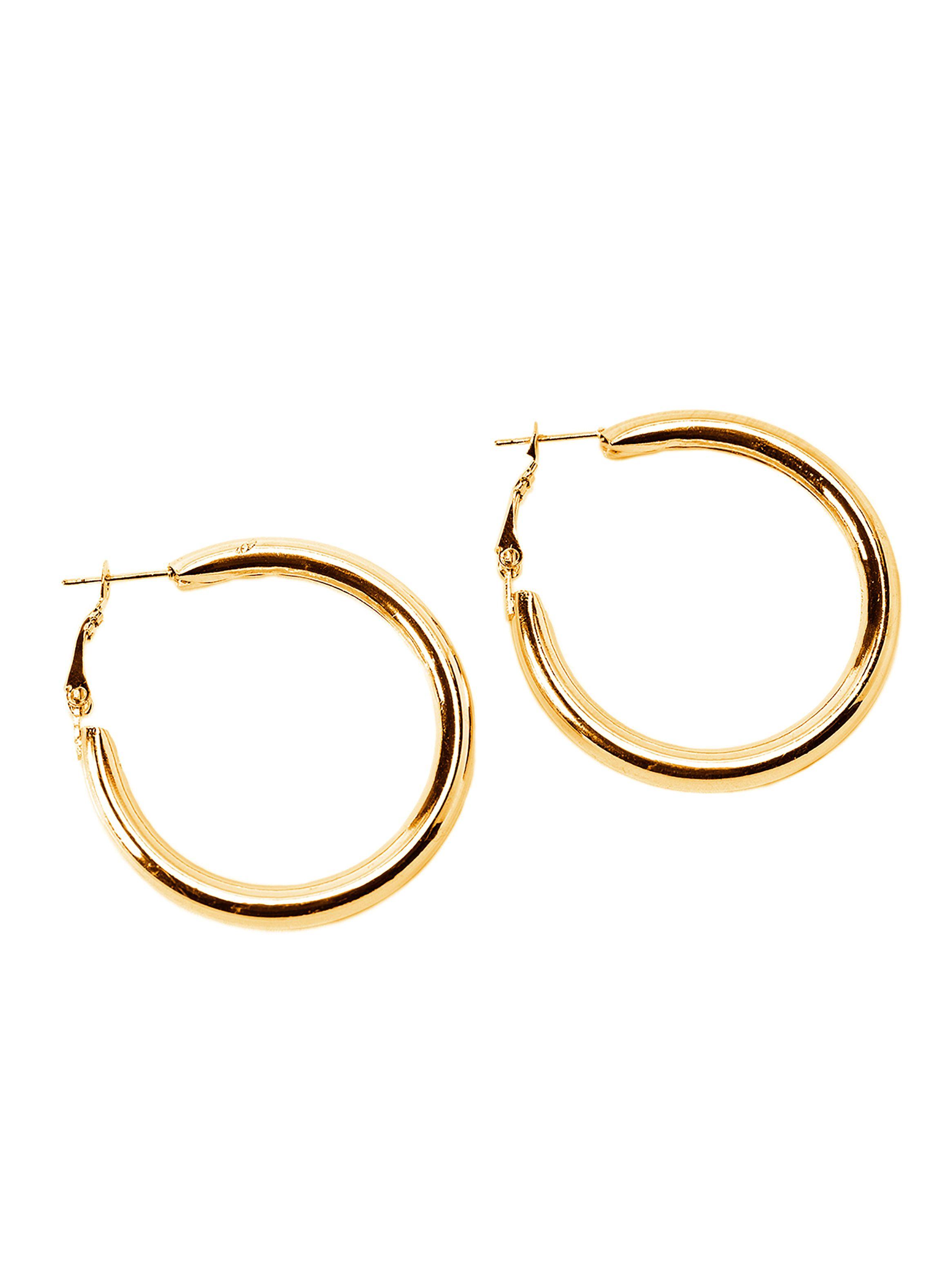 Aretes Diseño Argollas Lisas Acero Dorado-0