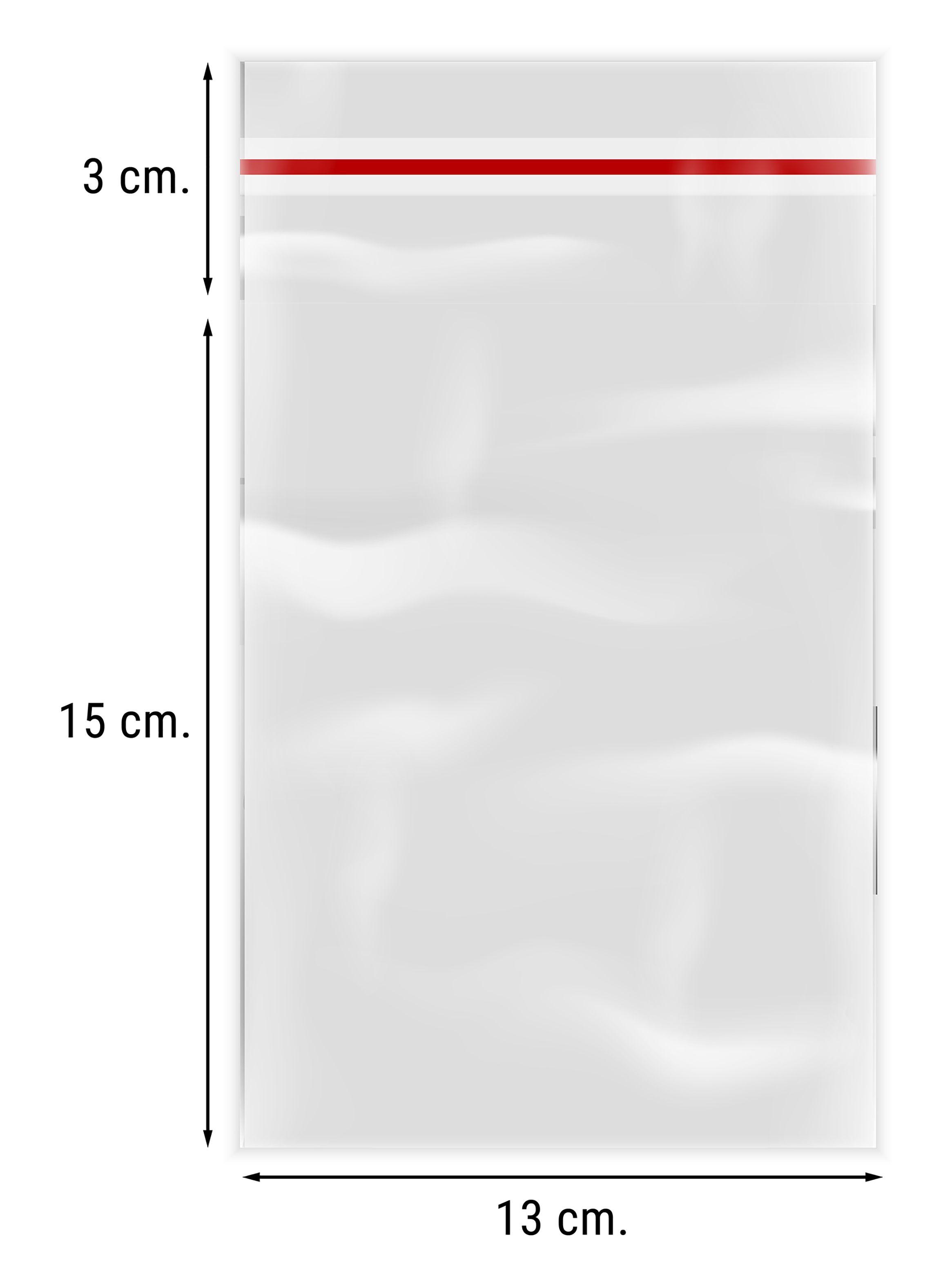 100 Bolsas Celofán Transparente con adhesivo 13x18 cm-1