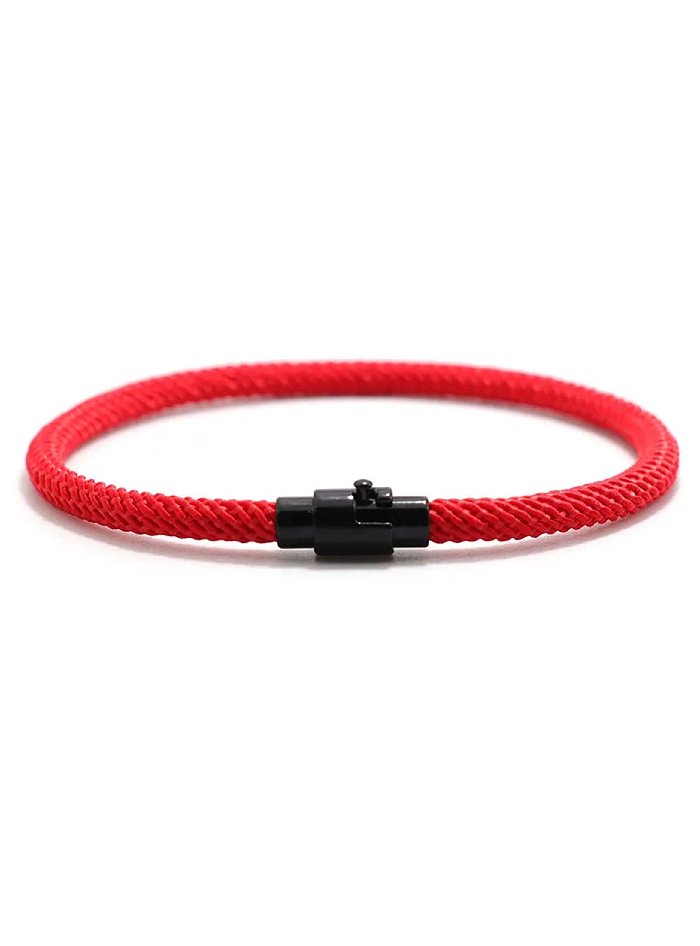 Pulseras Rojas Cordón con Broche y Pulsera Howlita Elástica-1
