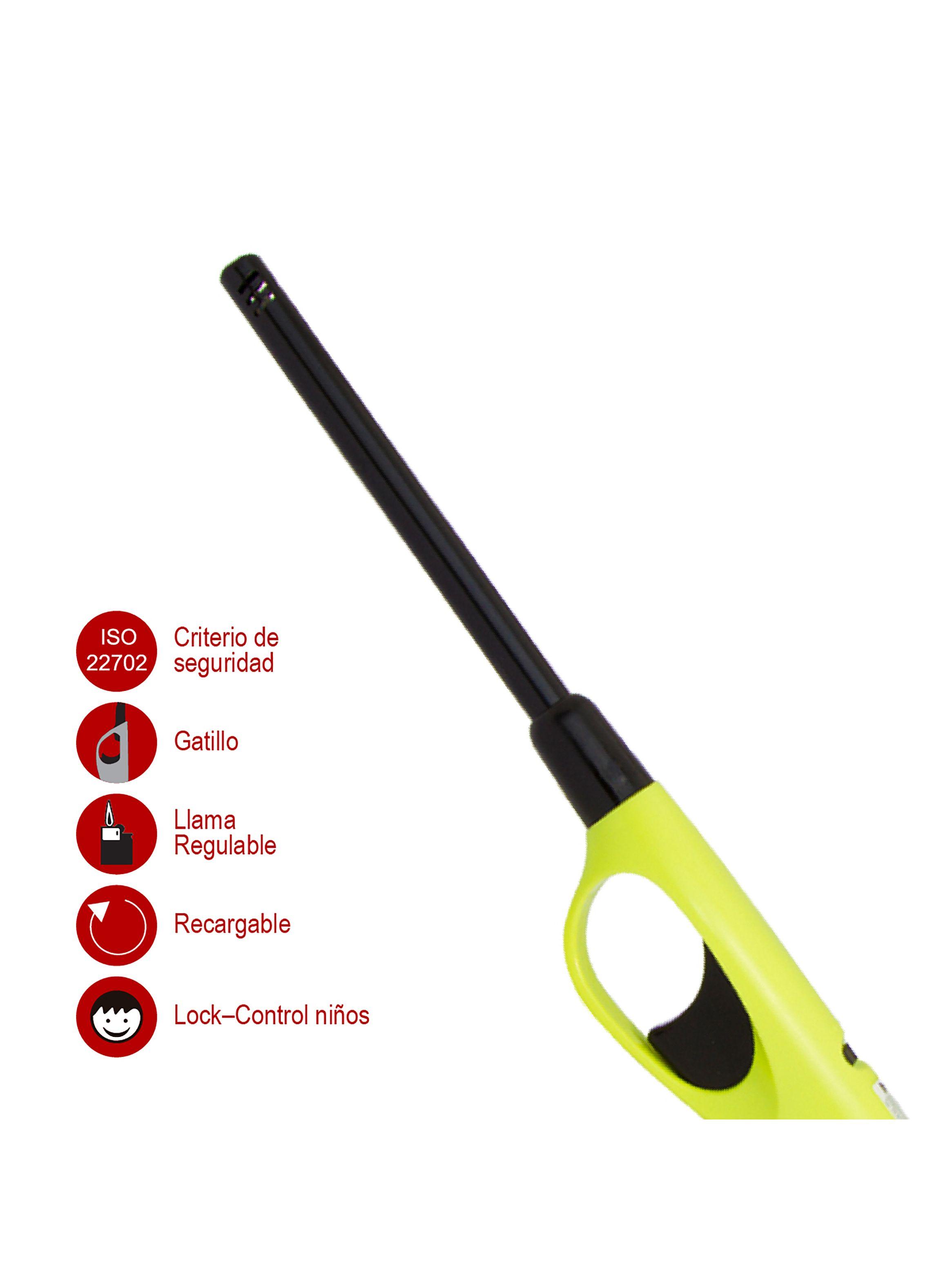 Encendedor Ronson Multipropósito Tubo Largo Con Gancho Amarillo-2
