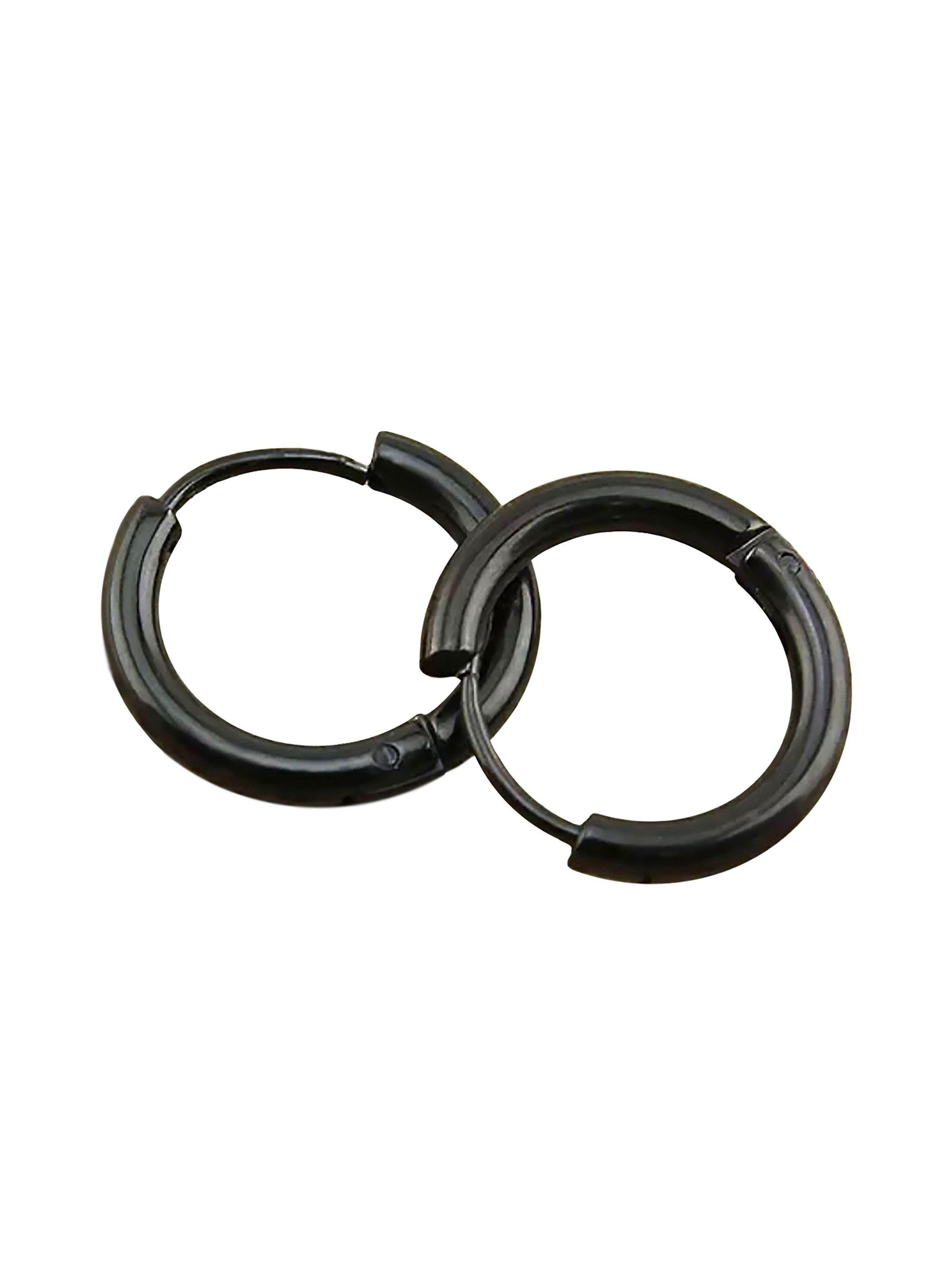 Aros Argolla Punk en Acero color Negro 10 mm-3