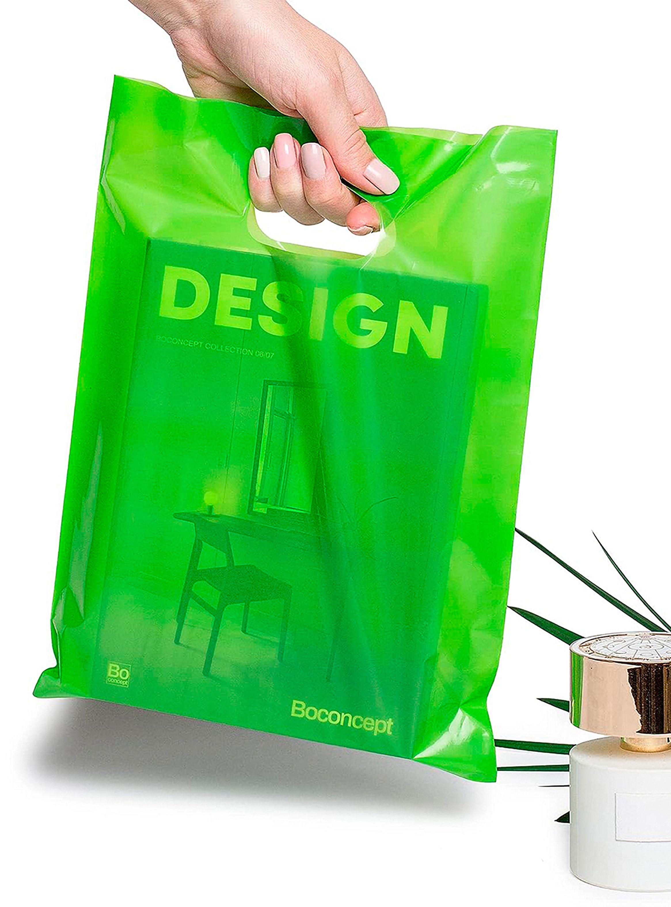 Bolsa Plástica Boutique Troquelada Riñon 30x40 Verde-2