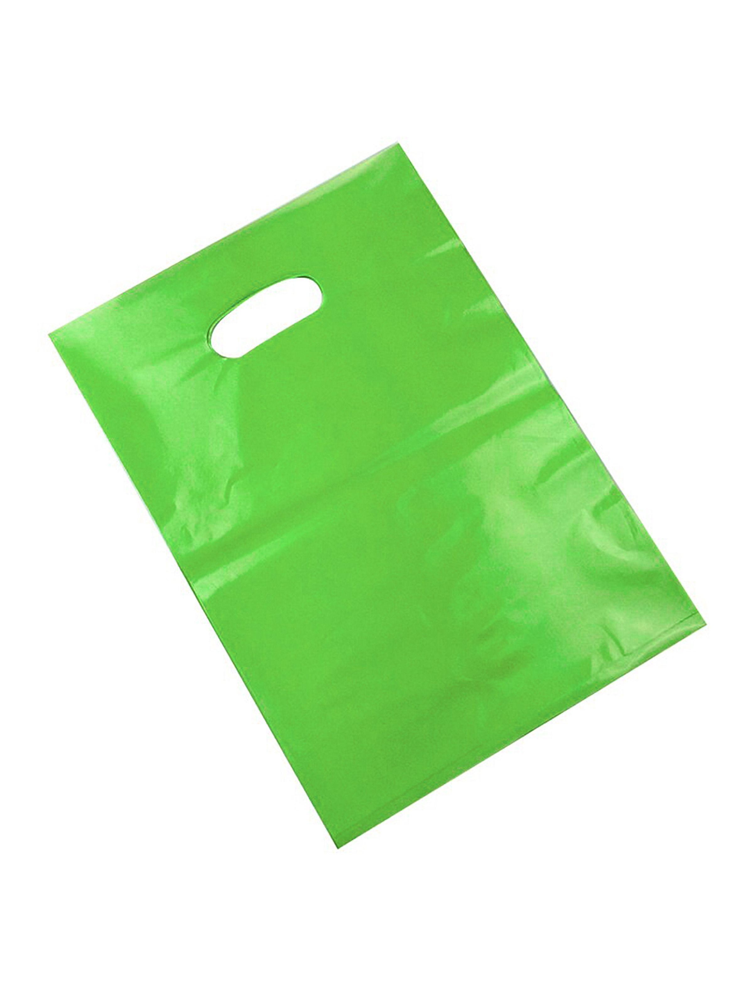 Bolsa Plástica Boutique Troquelada Riñon 30x40 Verde-3