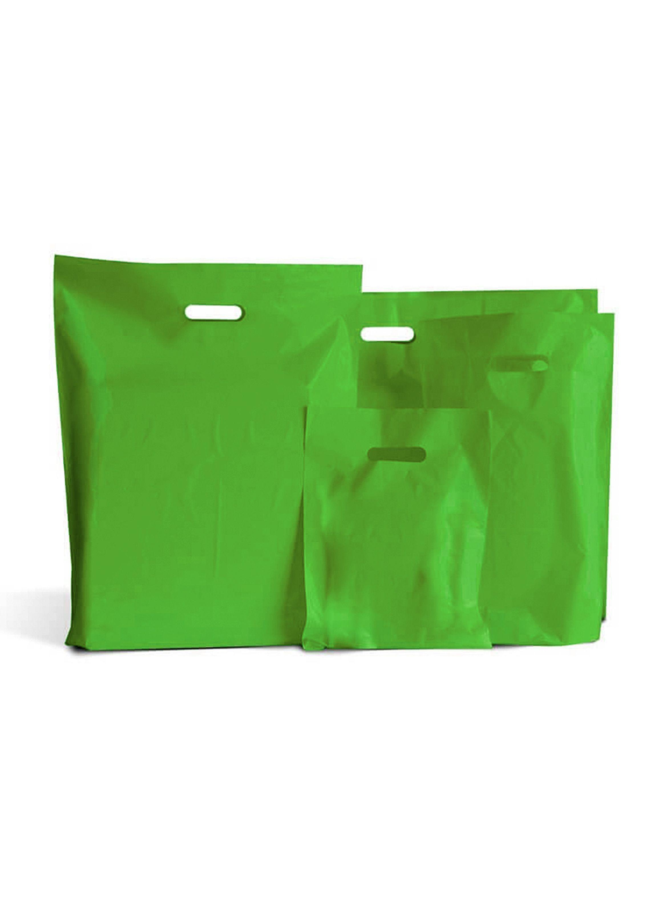 Bolsa Plástica Boutique Troquelada Riñon 30x40 Verde-5