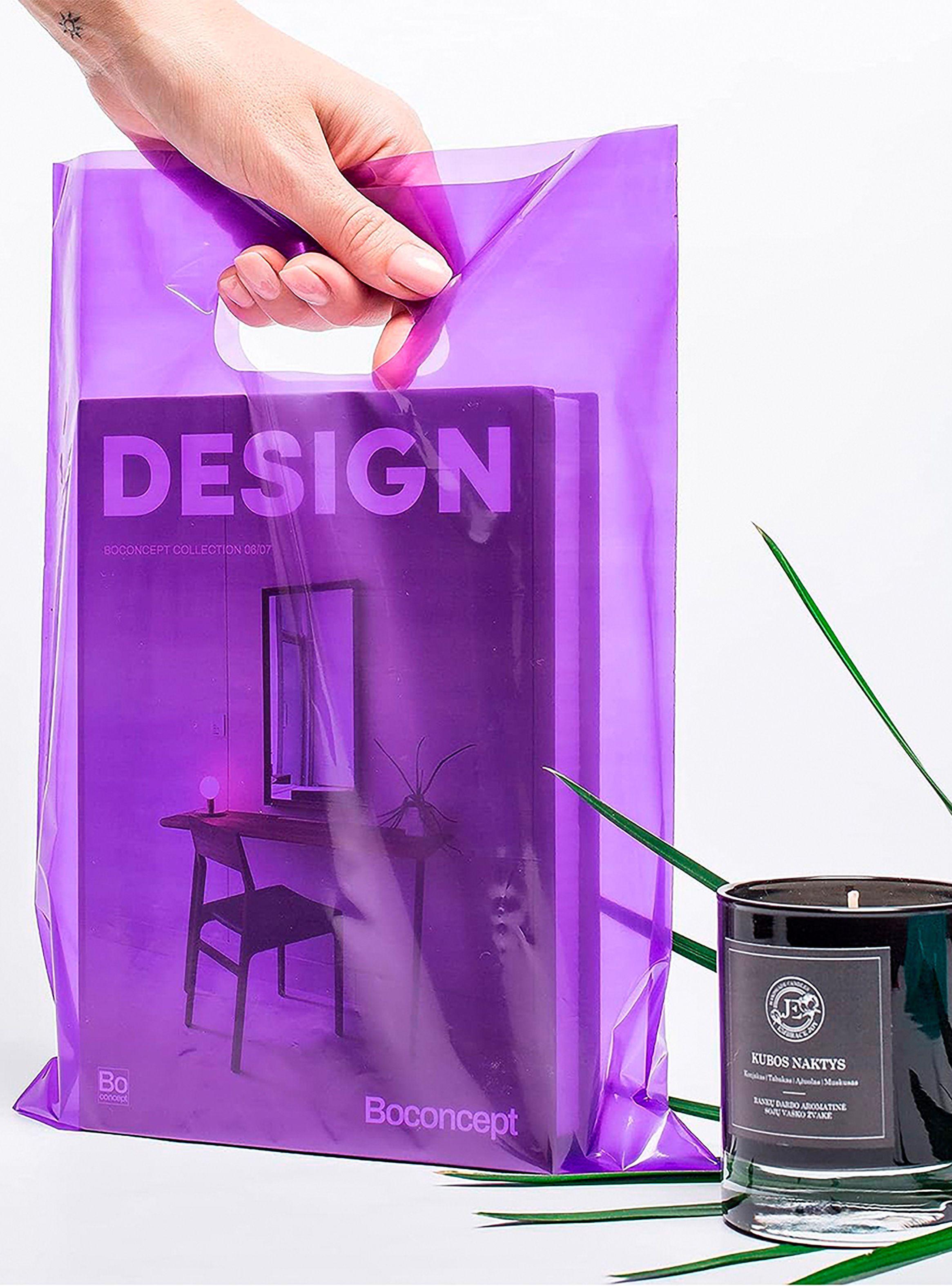 Bolsa Plástica Boutique Troquelada Riñon 30x40 Lila-3