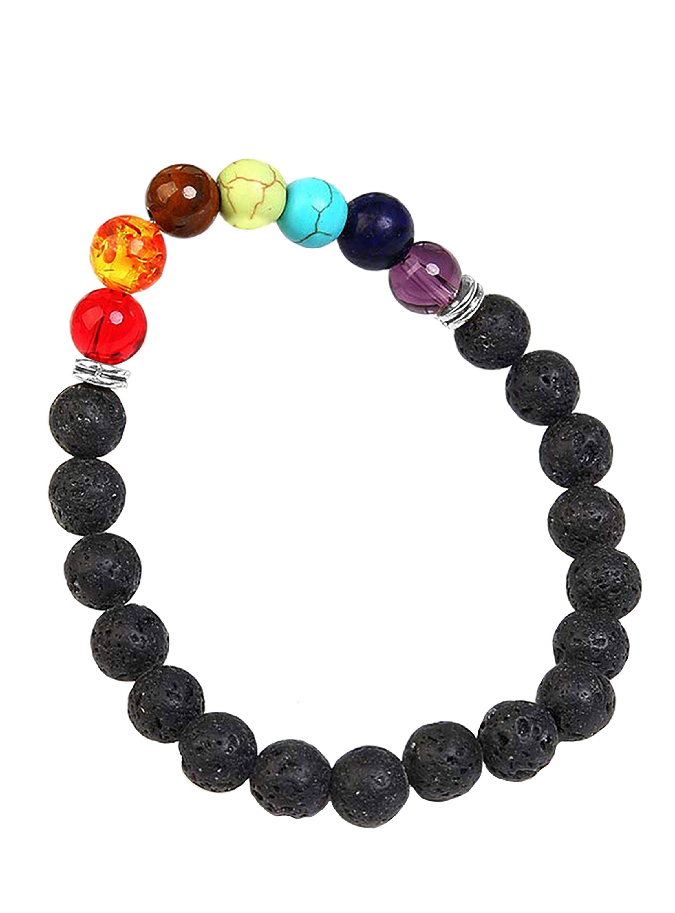 Pulseras Piedra Volcanica 7 Chakras Feng Shui Unisex-2