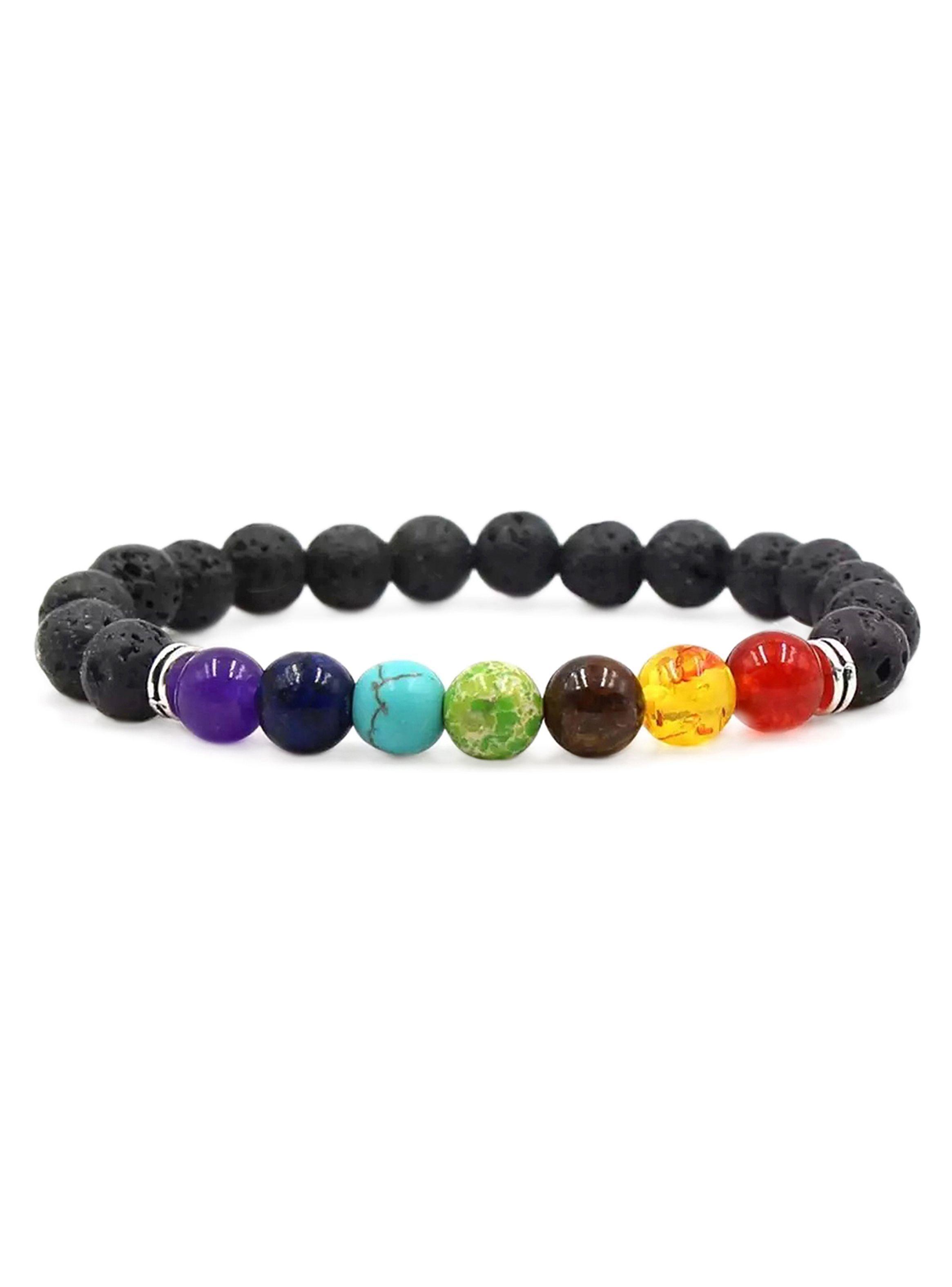 Pulseras Piedra Volcanica 7 Chakras Feng Shui Unisex-0
